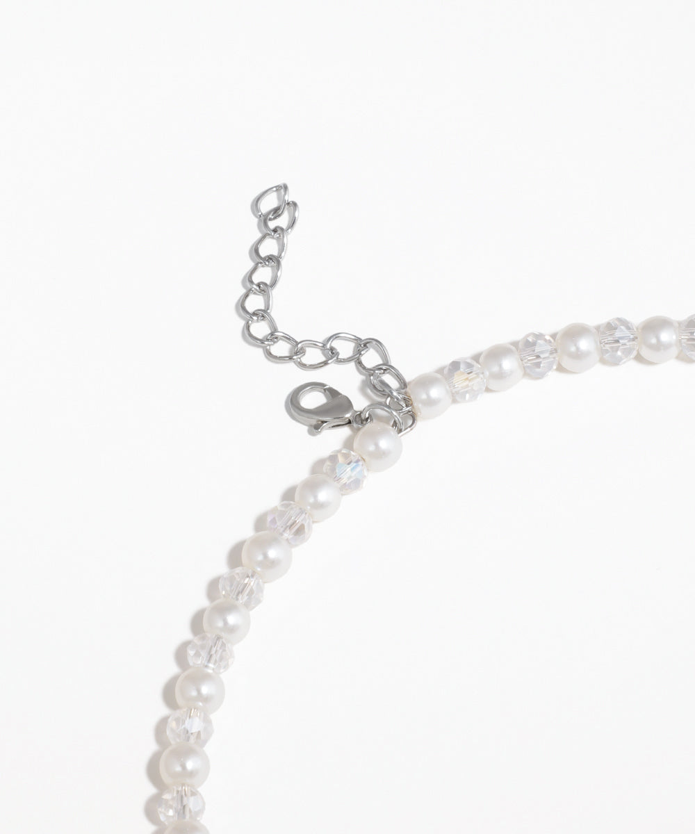 Dainty Glossy and Faceted Bead Choker Necklace | Stylika
