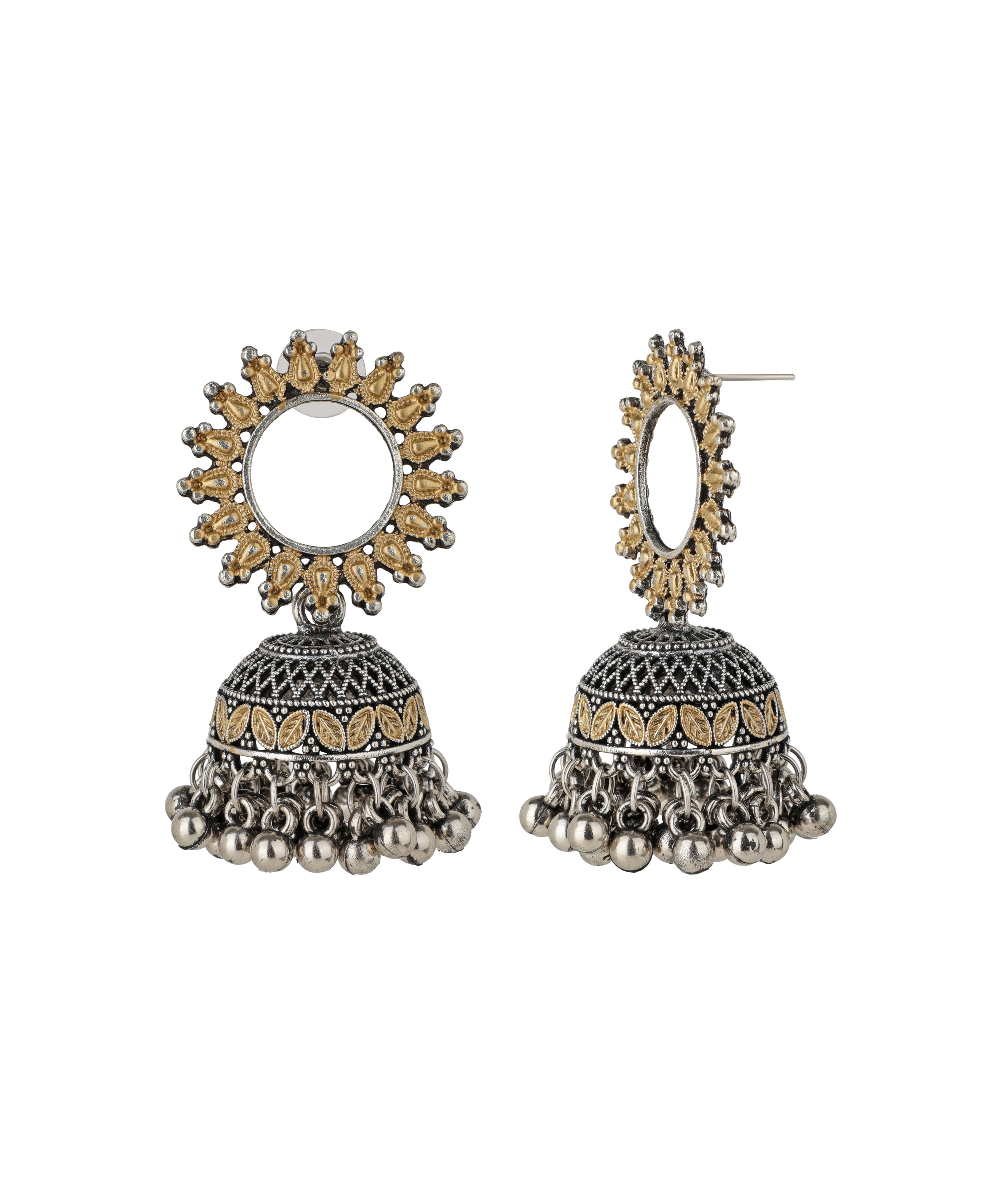 Sunburst Motif Jhumka Drop Earrings | Stylika