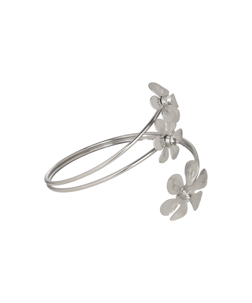 Floral Motif Open Arm Cuff | Stylika