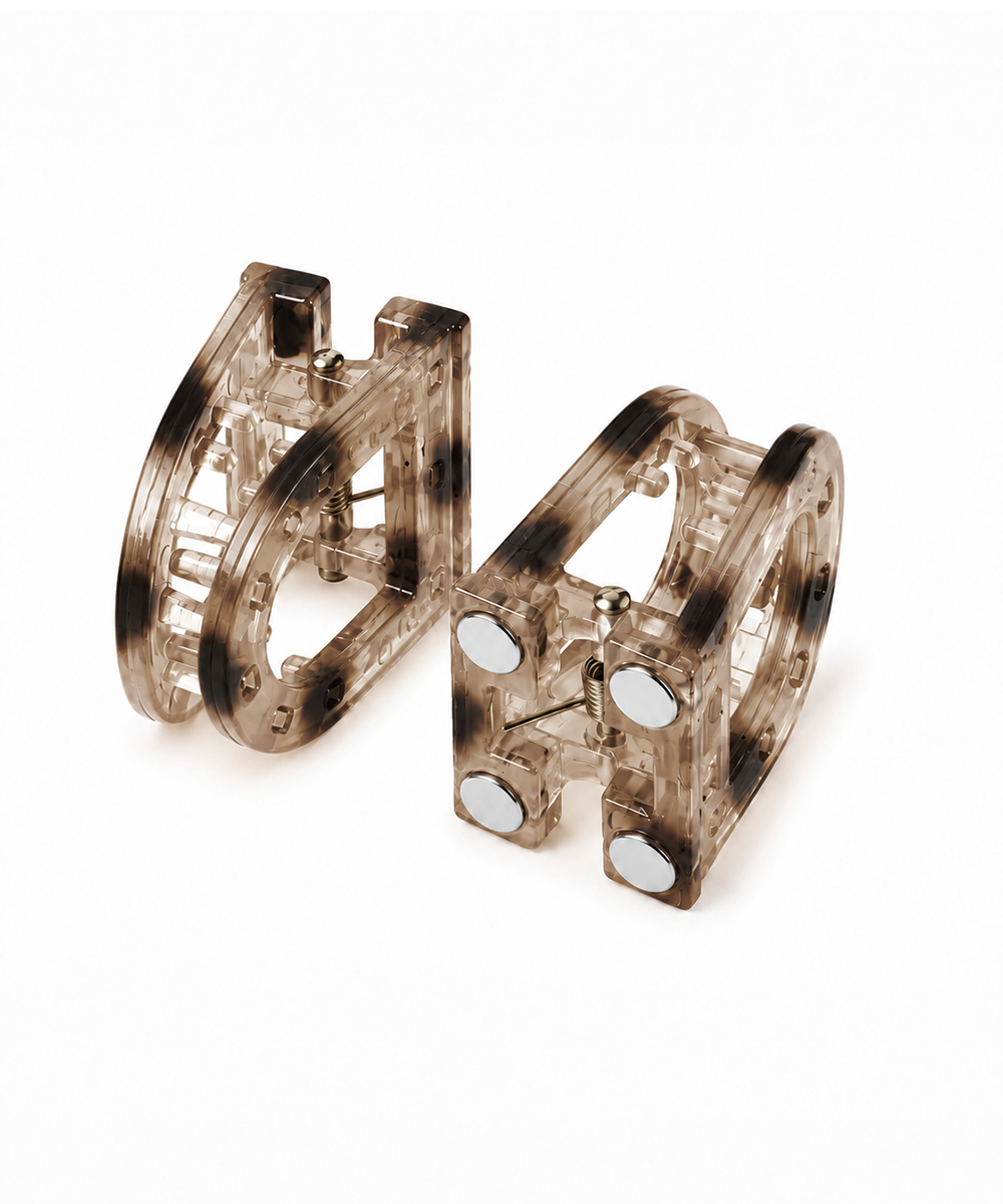 Clear Smoky D-shaped Magnetic Hair Clip | Stylika
