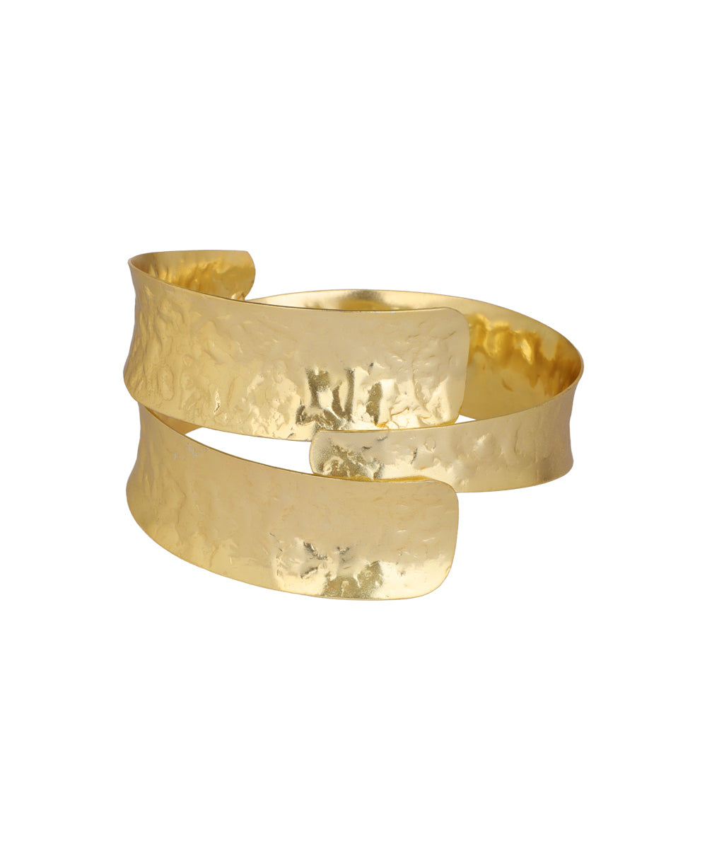 Sculptural Hammered Arm Cuff for Contemporary Style | Stylika