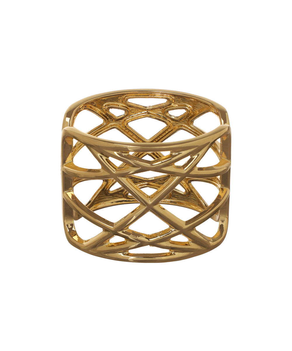 Interwoven Openwork Cuff Bangle Bracelet | Stylika