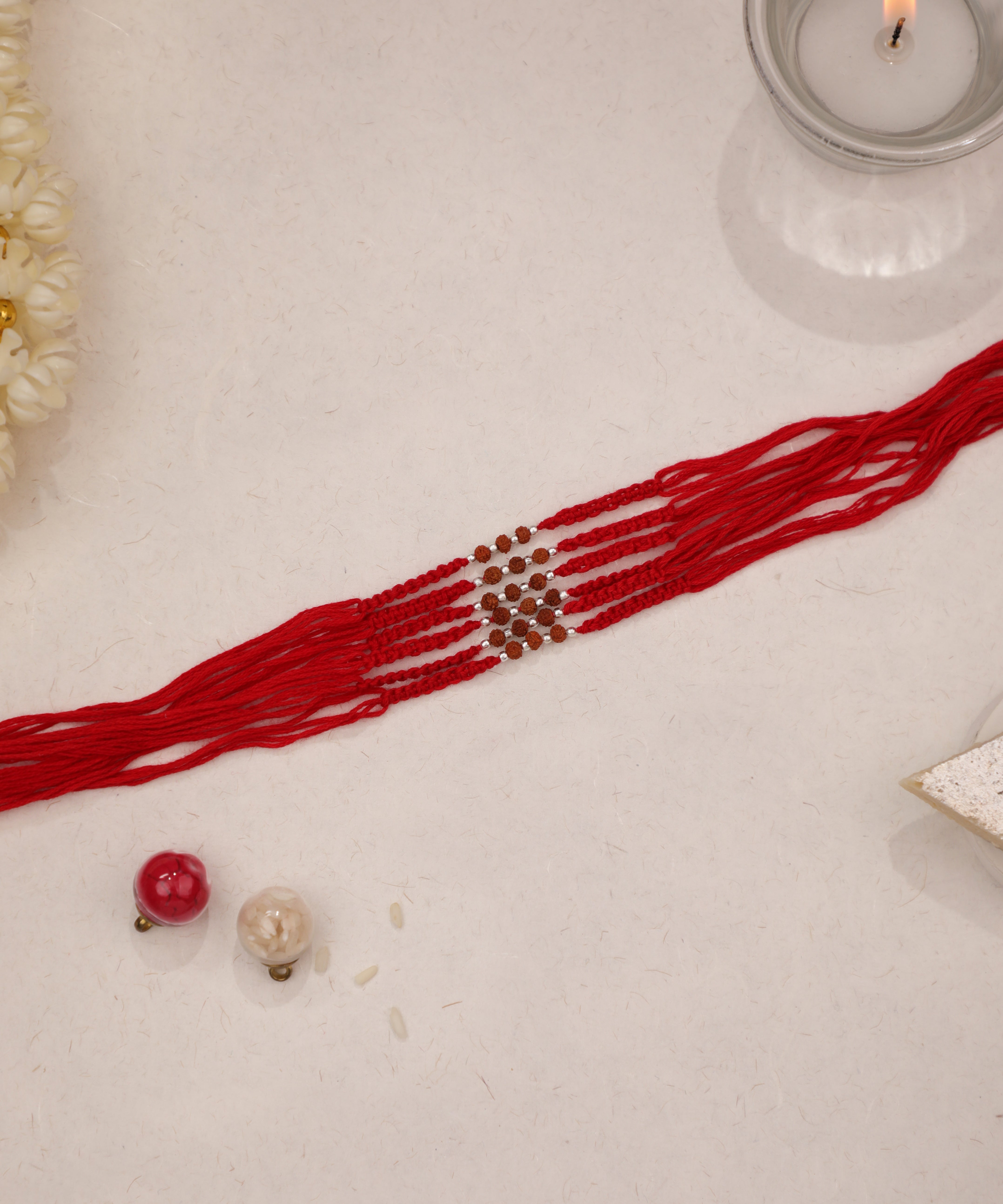 6-Piece Traditional Rudraksha Rakhi Set | Stylika