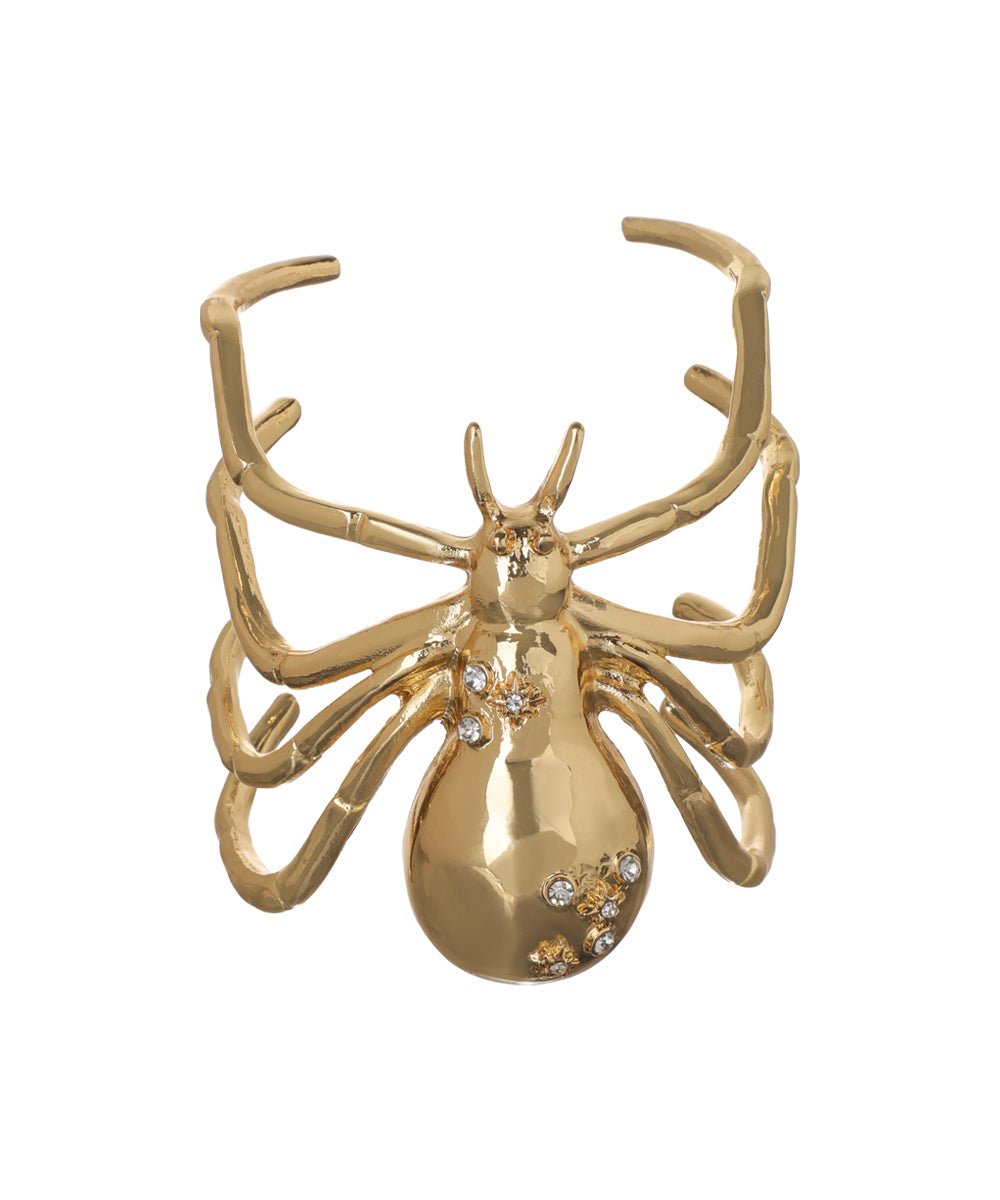 Crystal Spider Statement Cuff Bangle Bracelet | Stylika