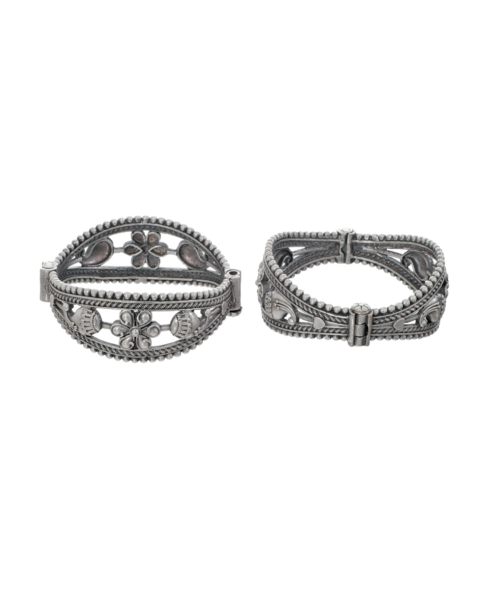 Floral Peacock Oxidised Bangles | Stylika