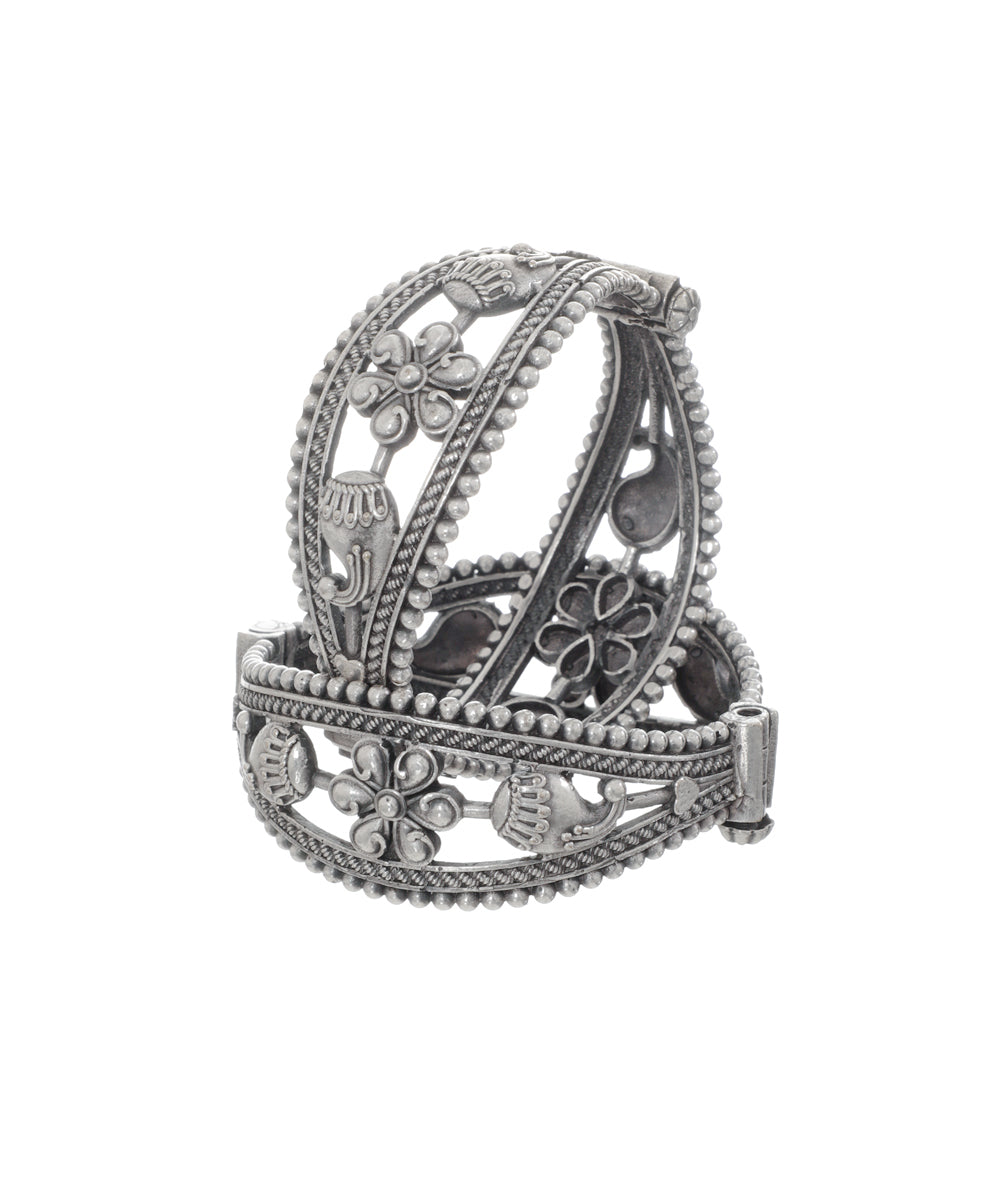 Floral Peacock Oxidised Bangles | Stylika