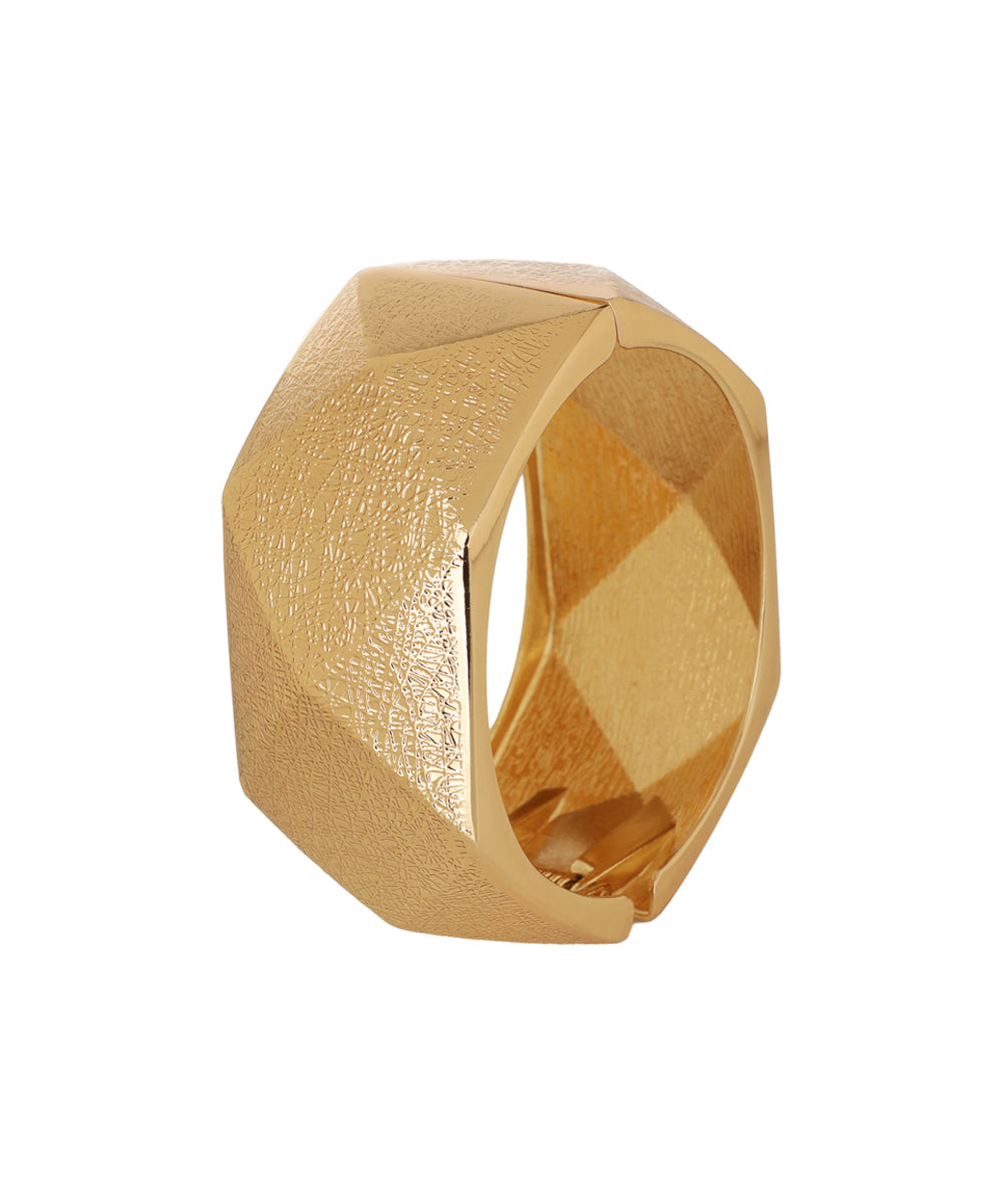 Faceted Geometric Statement Bangle Bracelet | Stylika