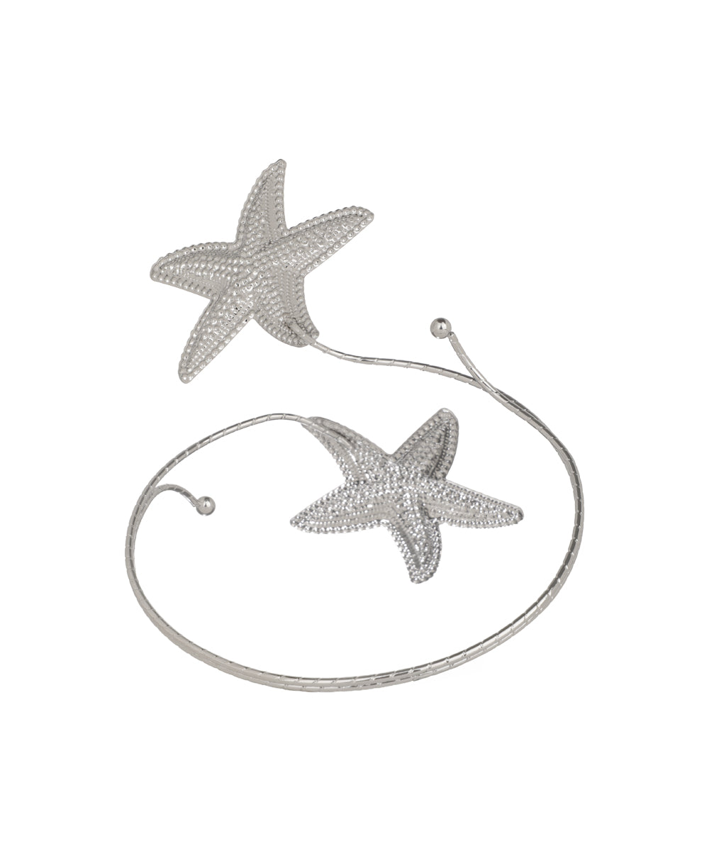 Dotted Starfish Motif Open Arm Cuff | Stylika