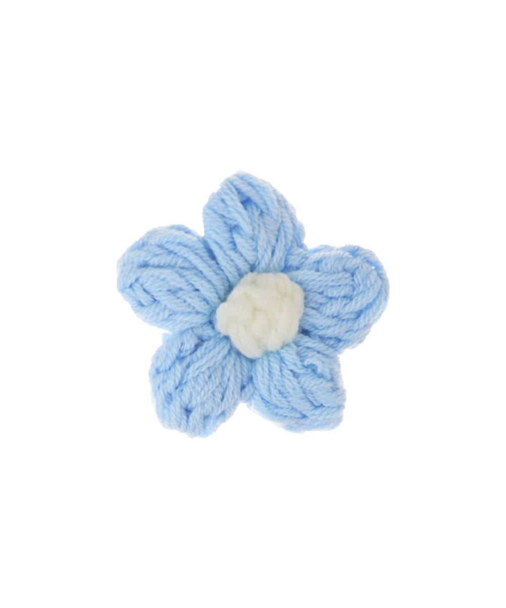 Five-Petal Knitted Floral Hair Clip Accessory | Stylika