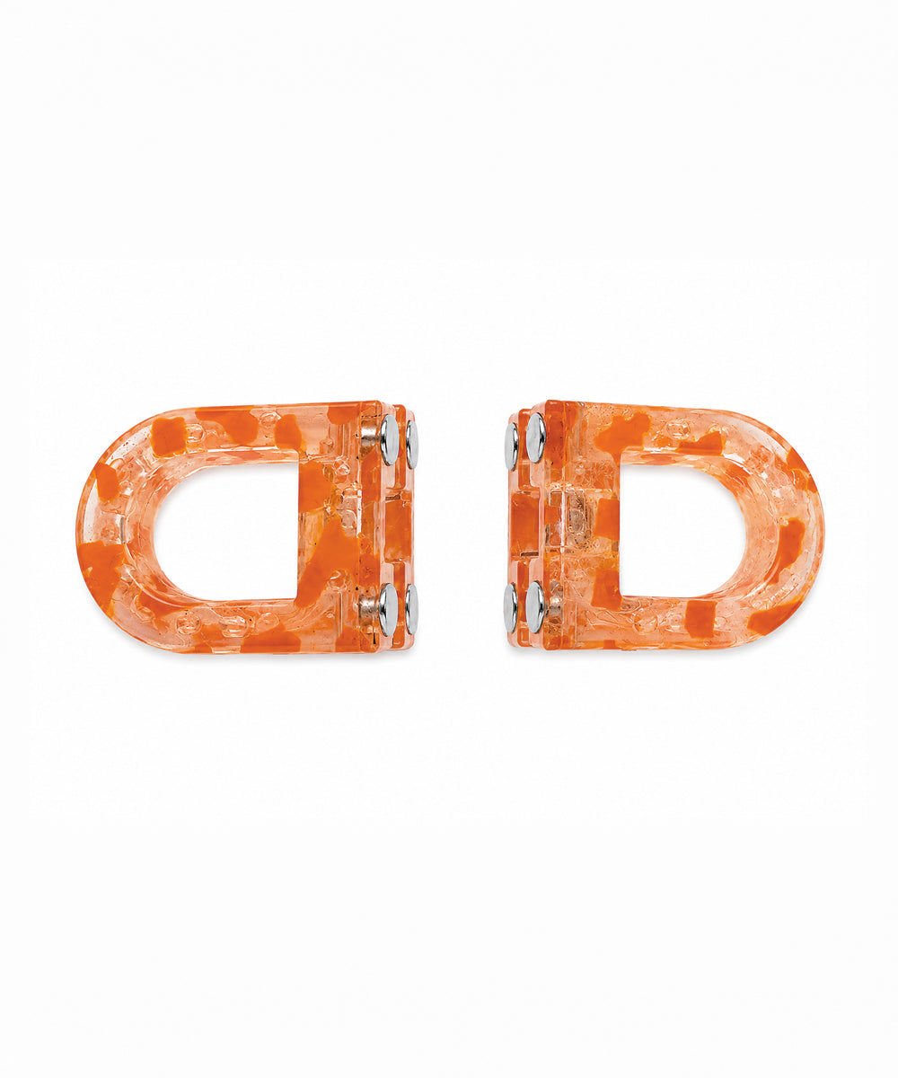 Orange D-shaped Magnetic Hair Clip | Stylika