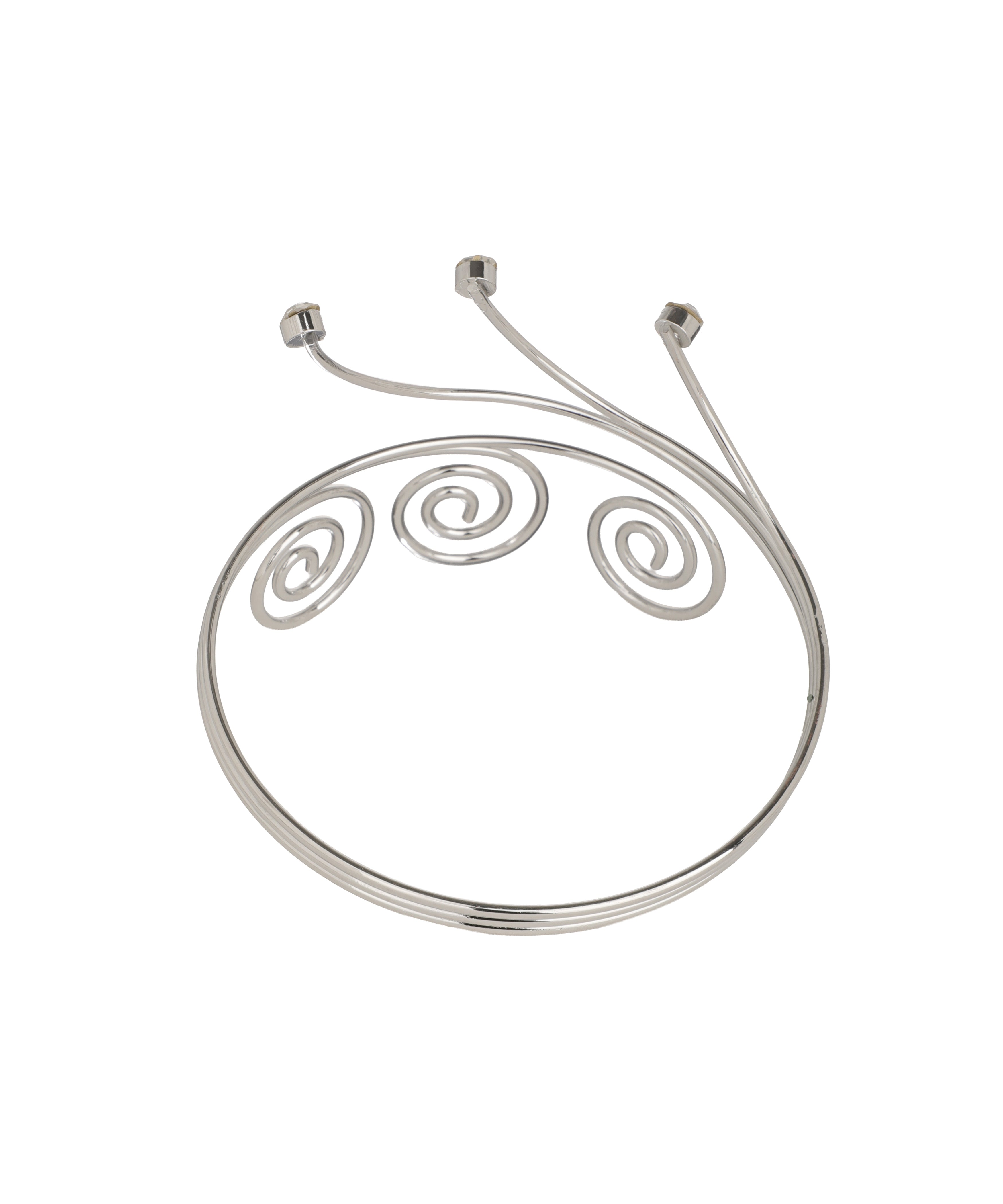 Spiral Motif Arm Cuff with Crystal Style Detail | Stylika