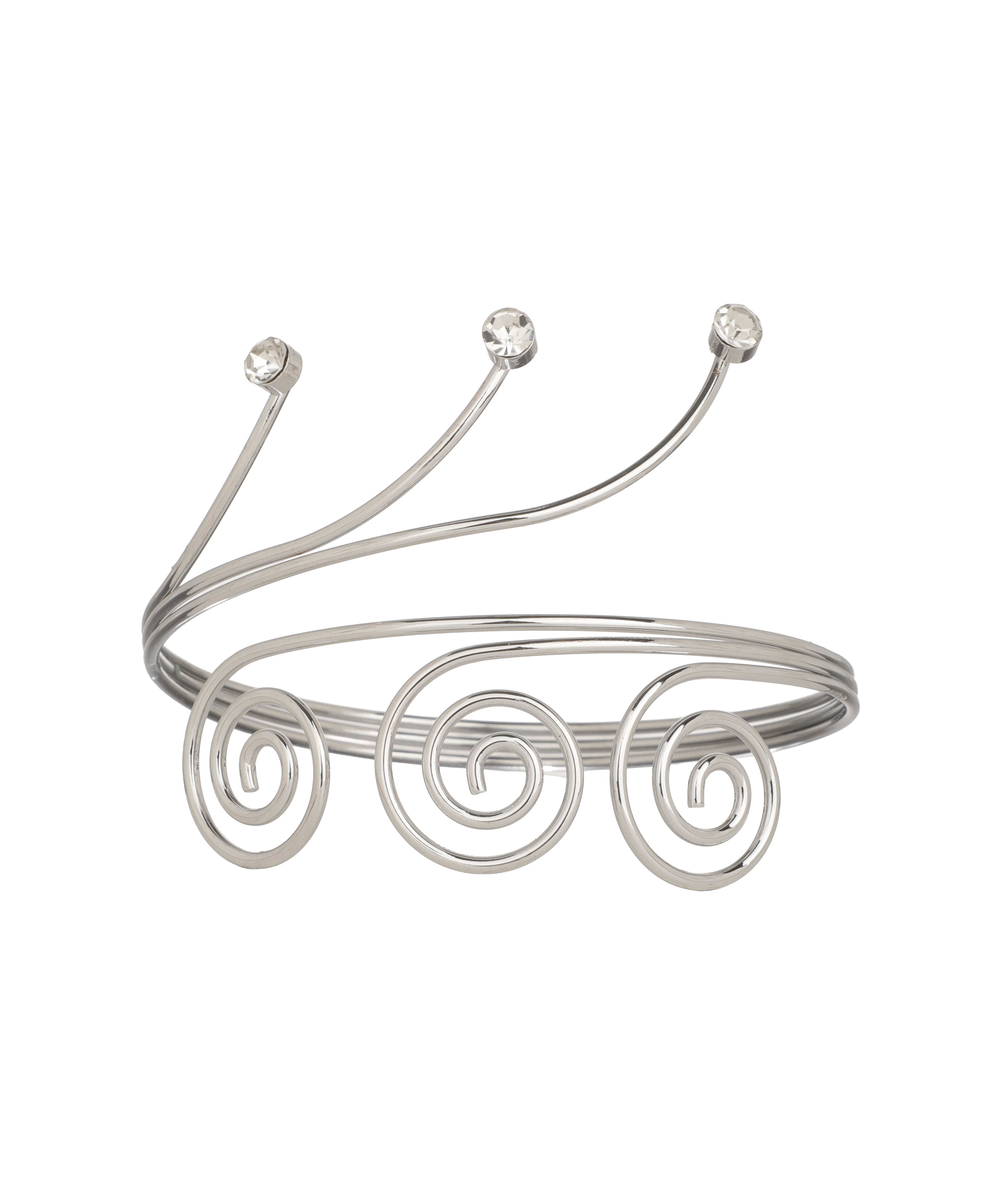 Spiral Motif Arm Cuff with Crystal Style Detail | Stylika