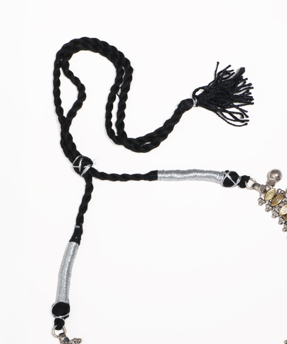 Patterned Oxidised Choker Necklace with Matching Earrings | Stylika