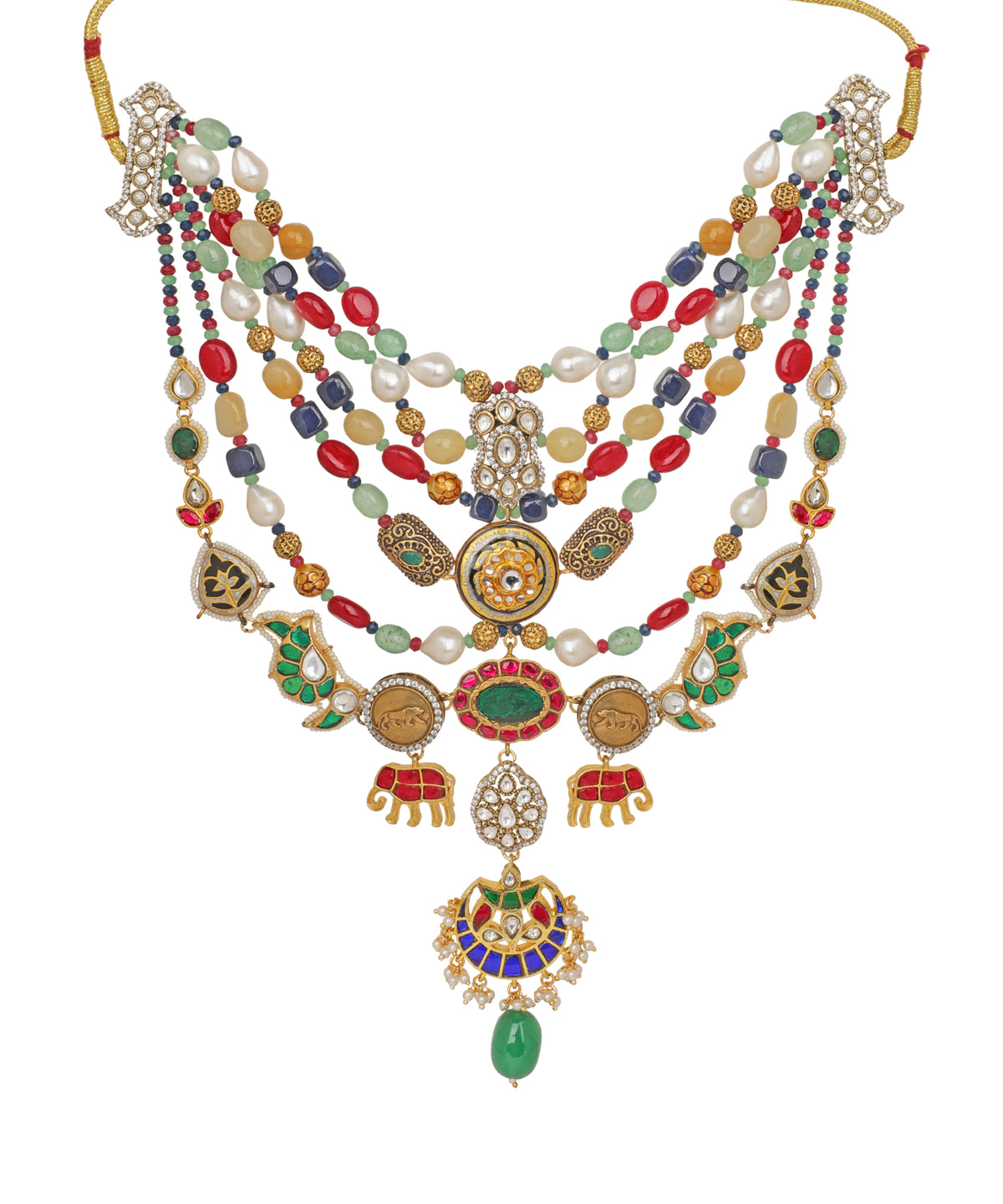 Maha Navratna Layered Necklace | Stylika