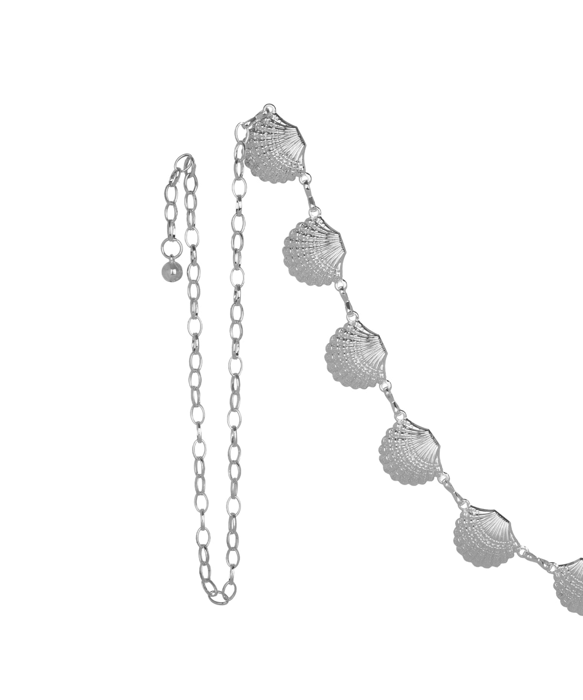 Waist chain with shell elements arranged along a fine link