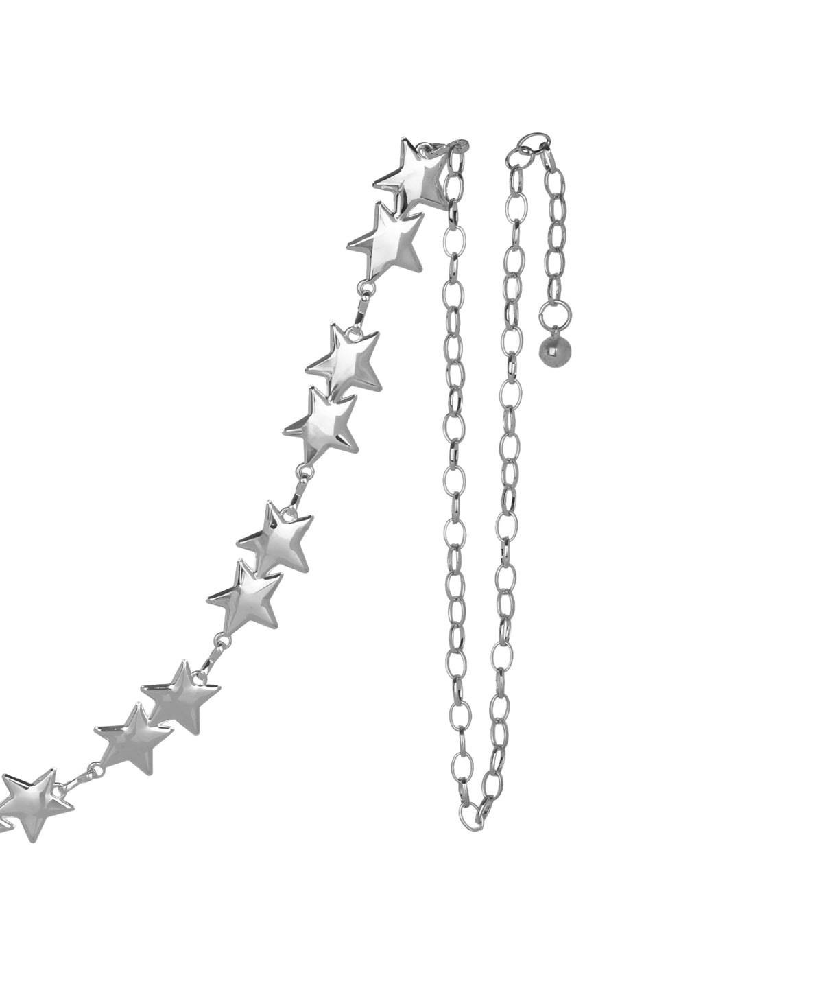 Waist chain with linked star shaped charm elements