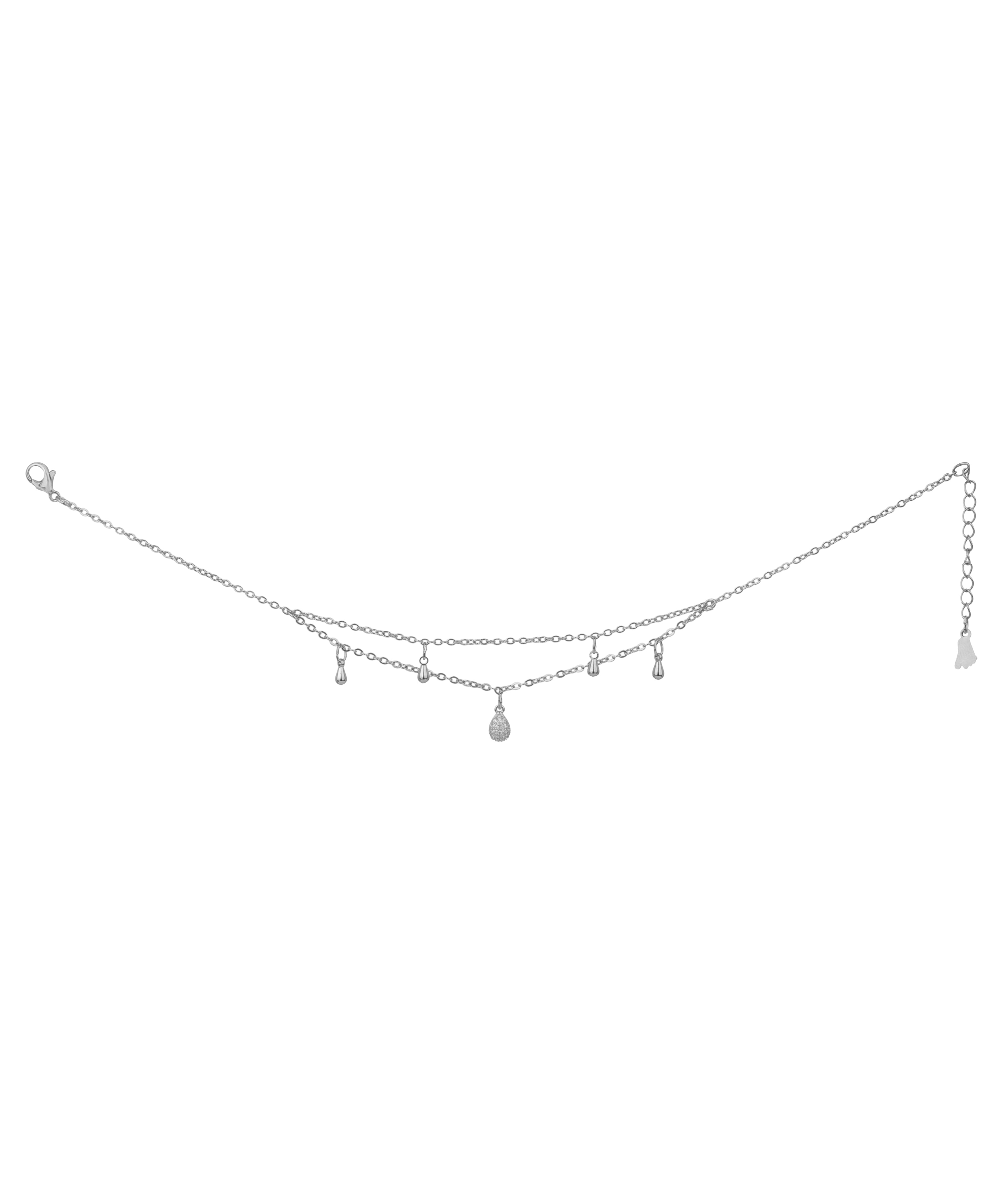 Double Layer Teardrop Charm Anklet | Stylika