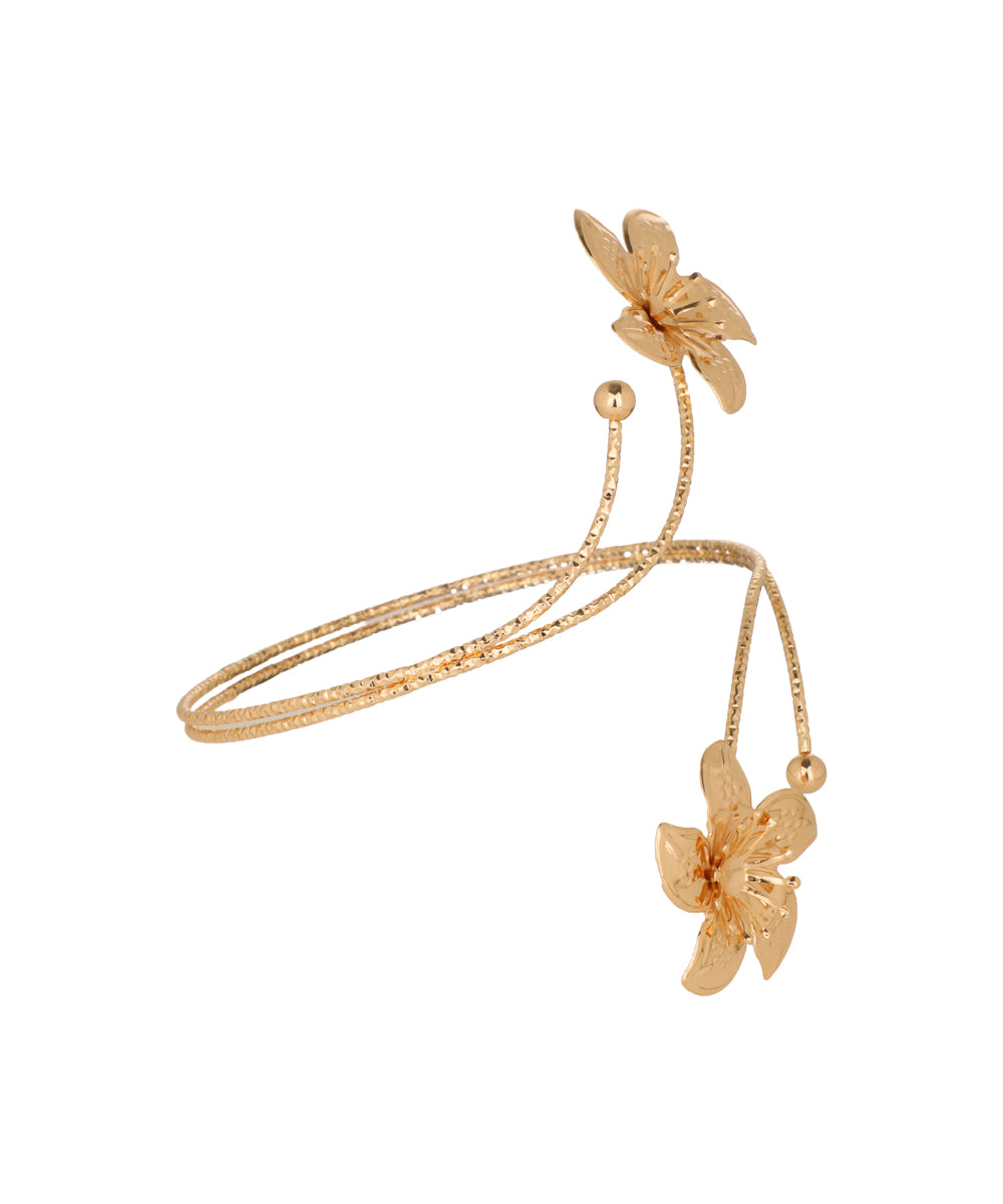 Floral Motif Open Arm Cuff | Stylika
