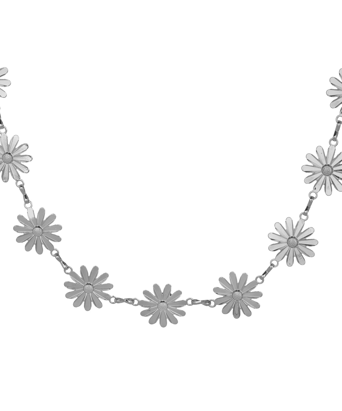 Waist chain featuring a repeating daisy floral motif