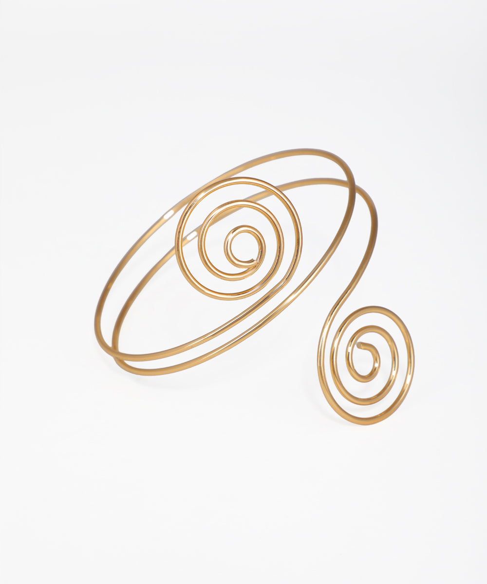 Contemporary Open Spiral Coil Upper Arm Cuff | Stylika