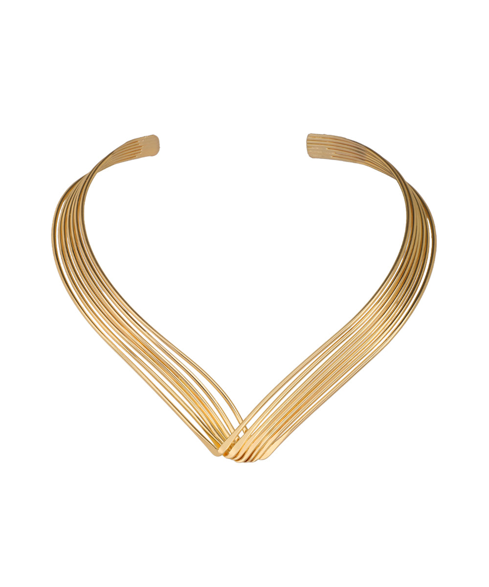 Multi-Strand V-Shaped Collar Necklace | Stylika