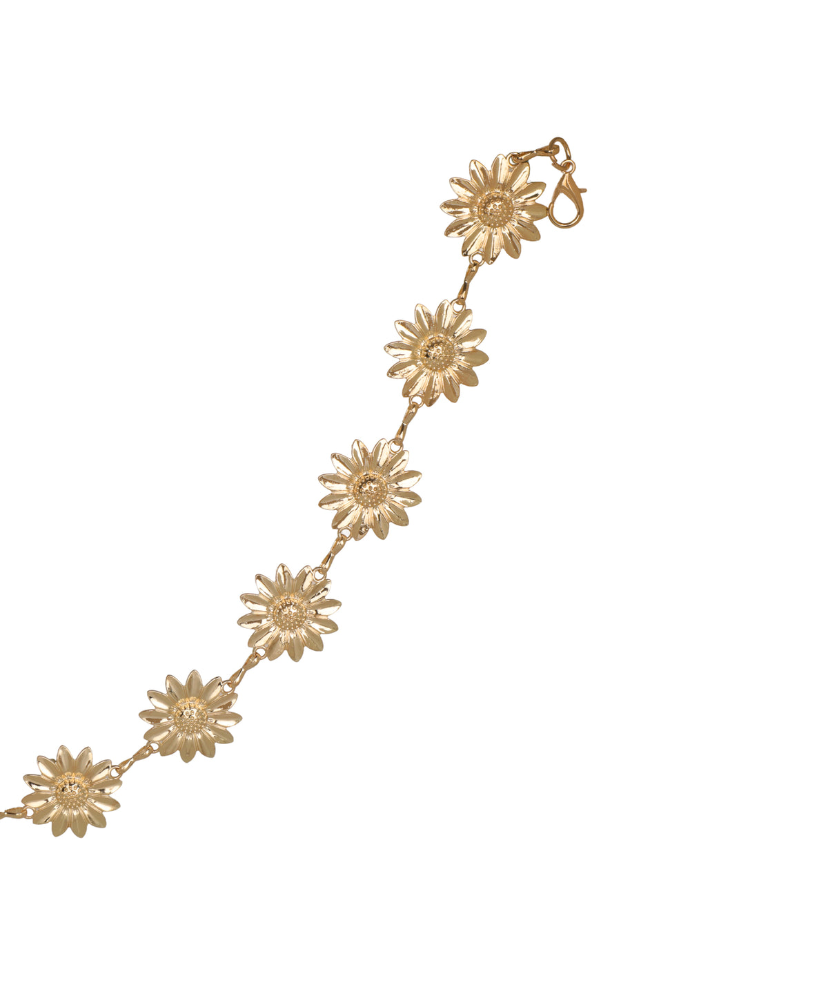 Waist chain with floral motifs joined by fine metal links
