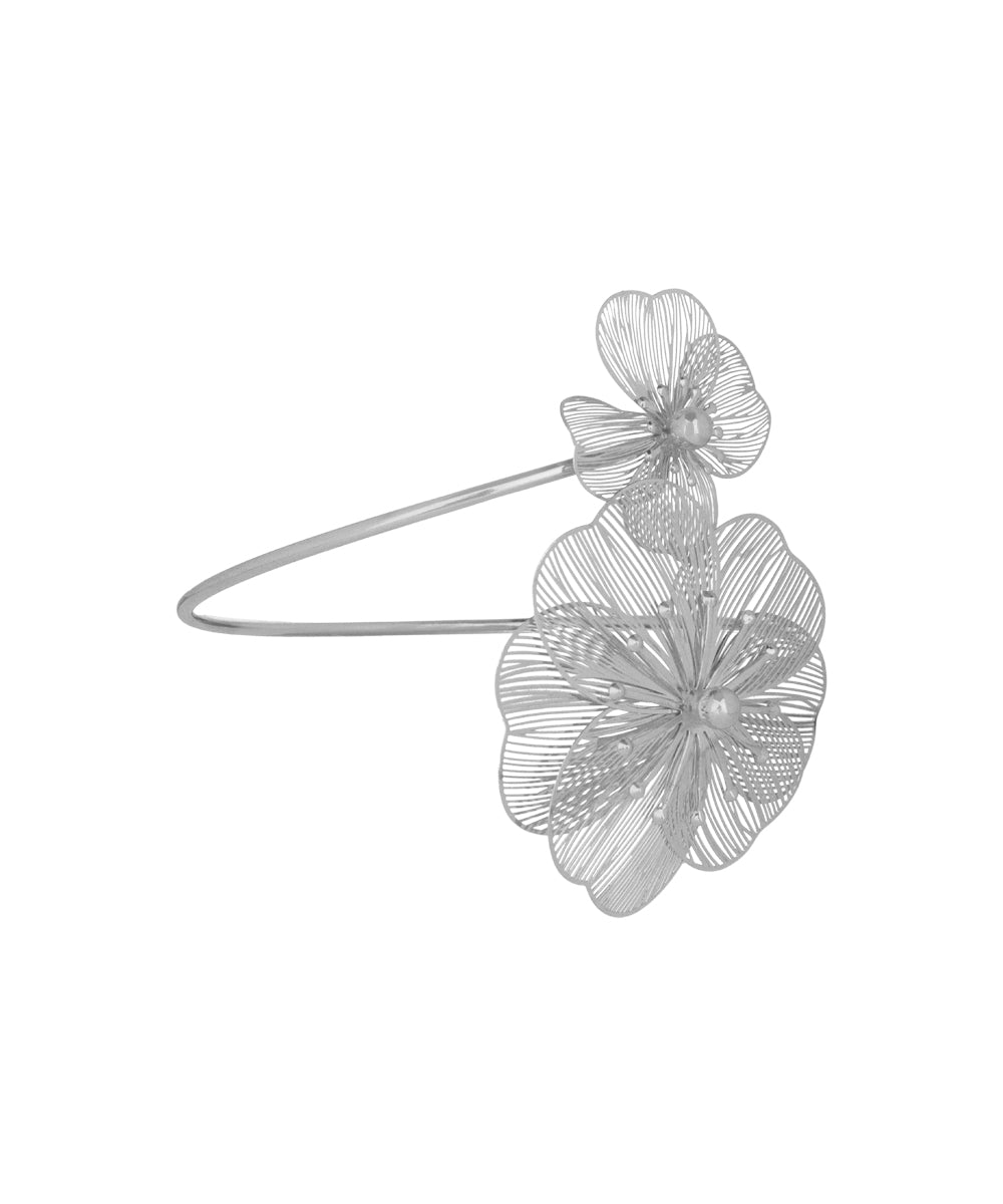 Floral Motif Open Arm Cuff | Stylika