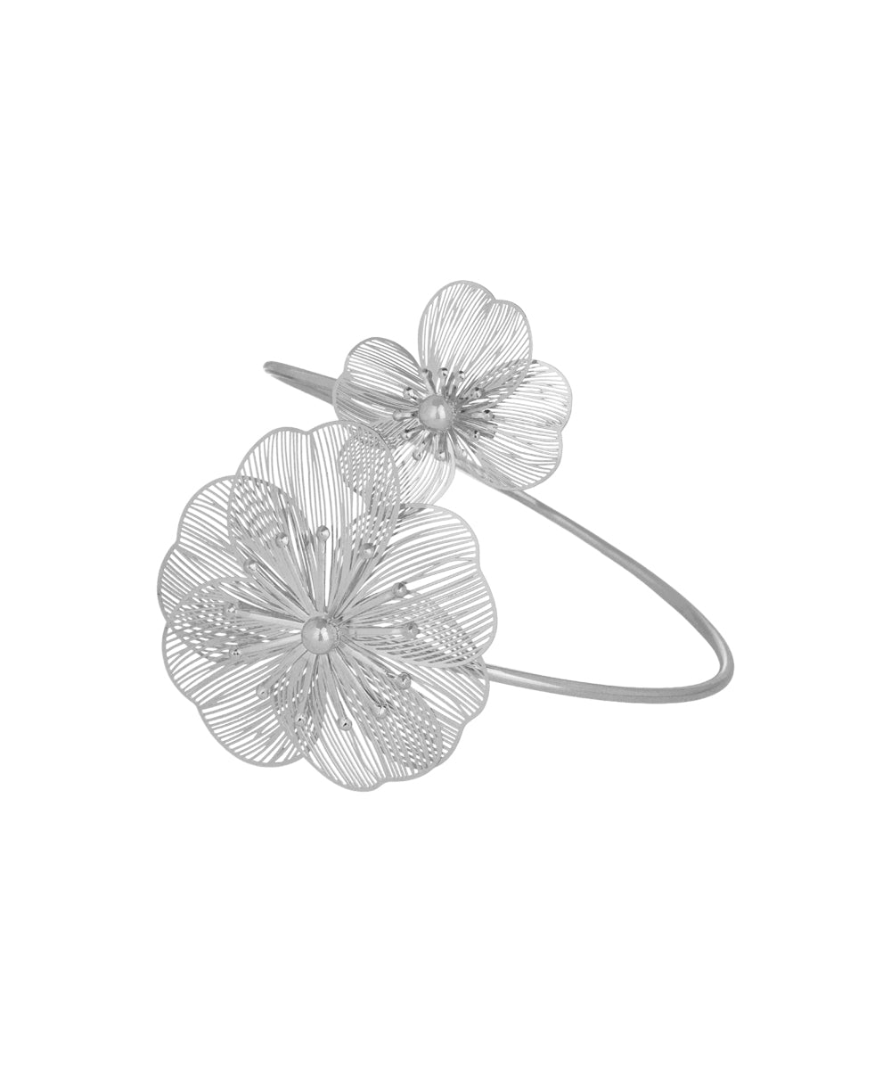 Floral Motif Open Arm Cuff | Stylika