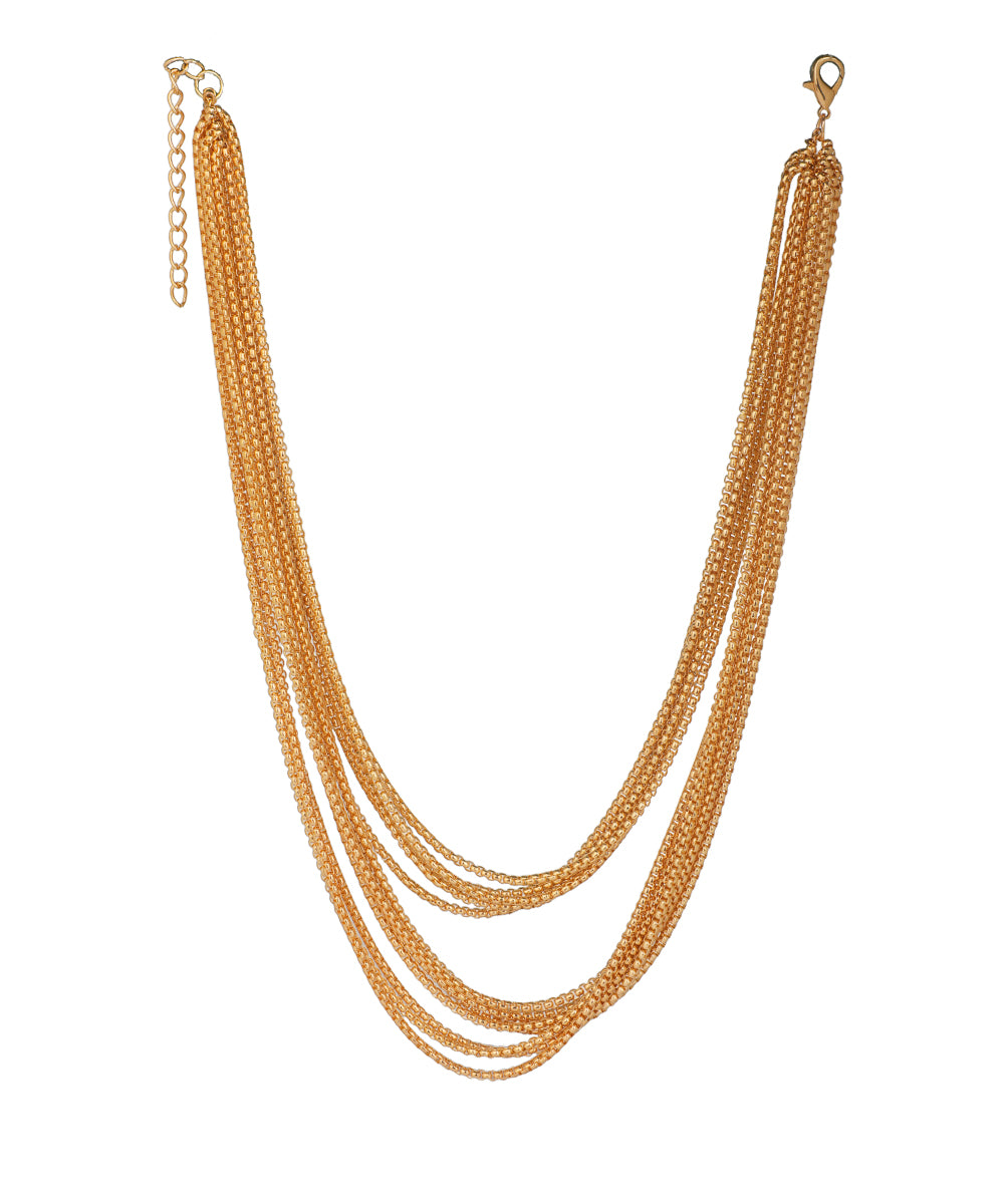 Multi Strand Layered Chain Necklace | Stylika