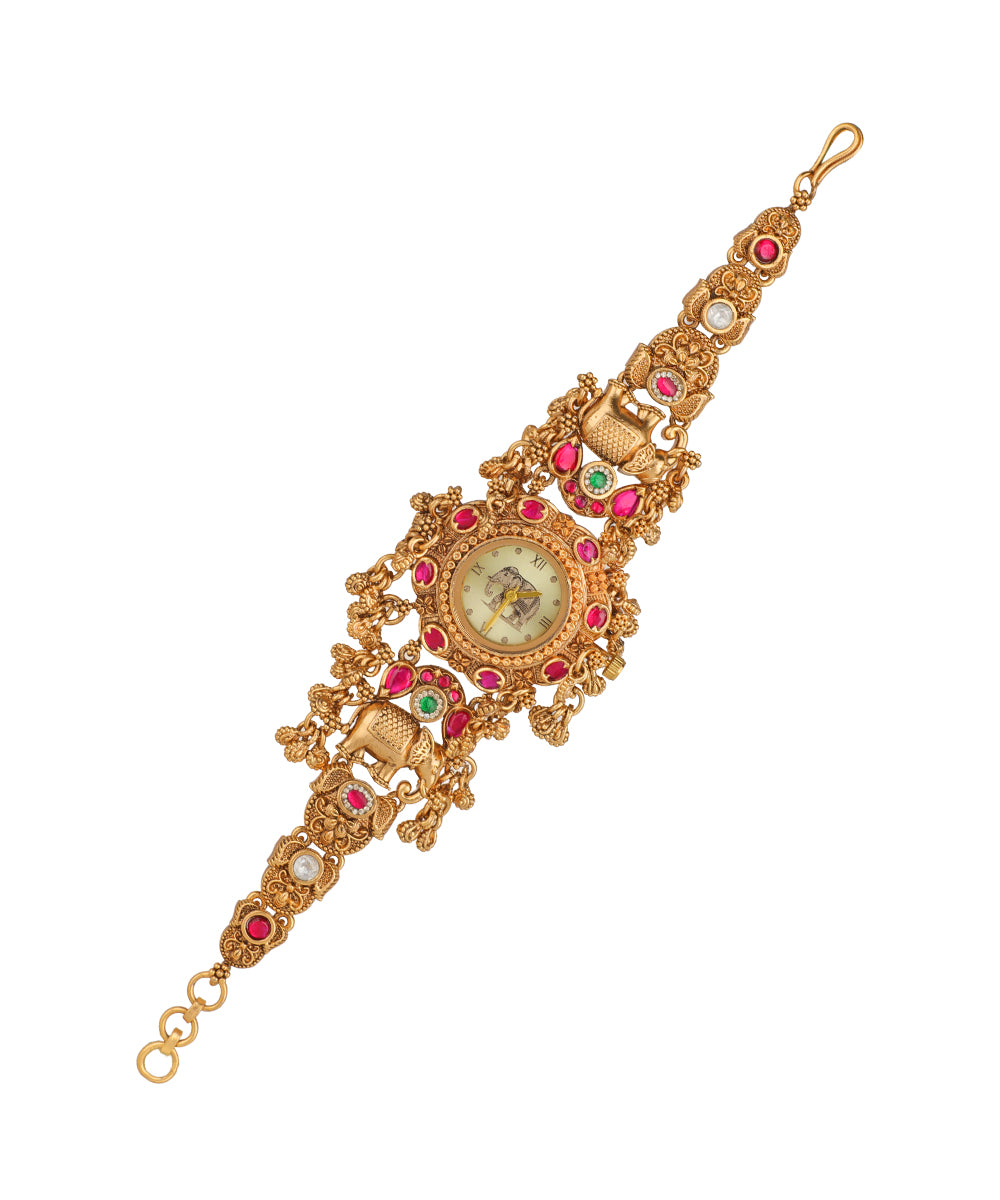 Heritage Bracelet Watch with intricate elephant motif links