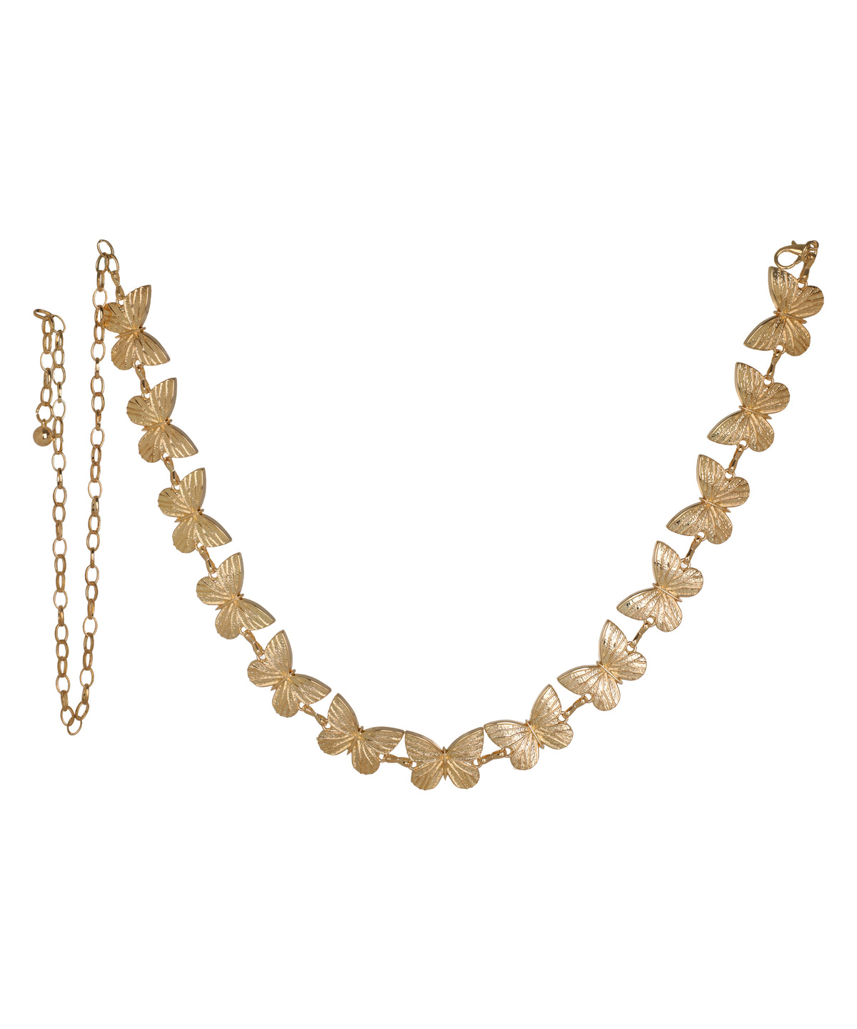 Waist chain featuring a repeating butterfly motif design