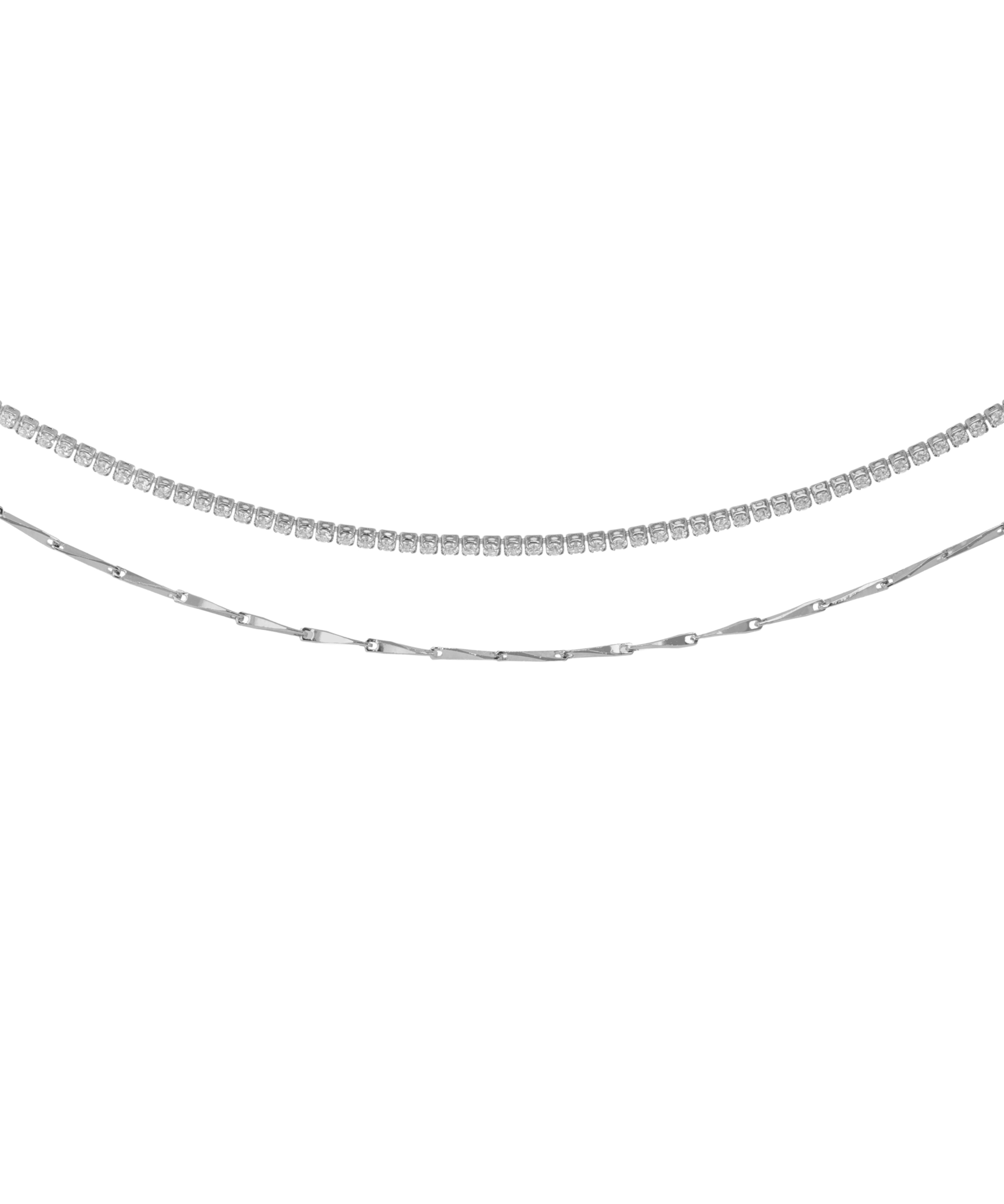 Double Layer Crystal Style Detail Anklet | Stylika