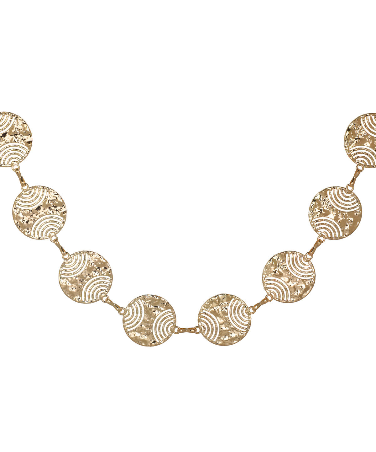 Linked circular disc design with a flexible silhouette