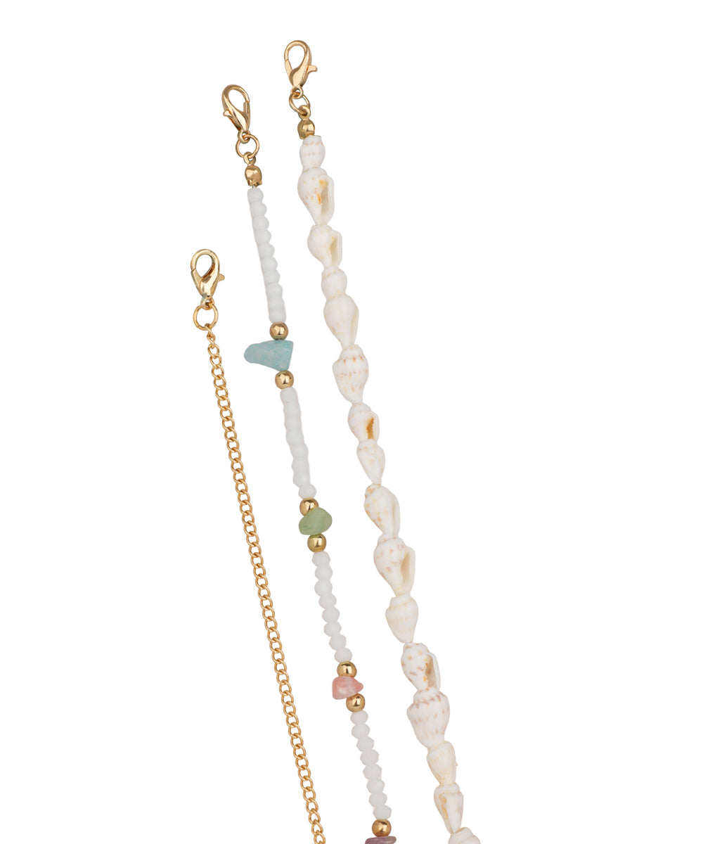 Layered Starfish and Seashell Multi Strand Necklace | Stylika