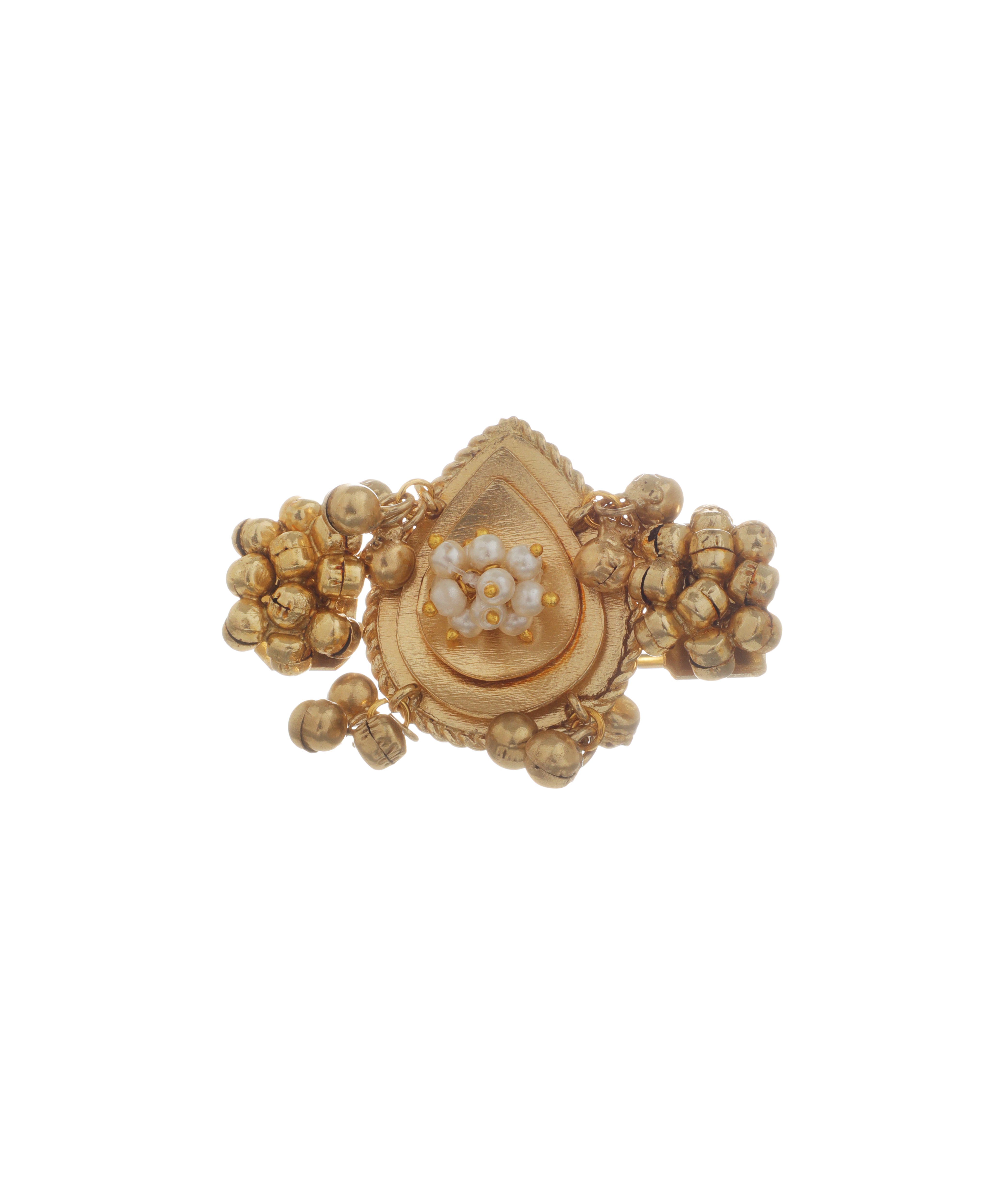 Teardrop Design Ethnic Double Finger Ring | Stylika