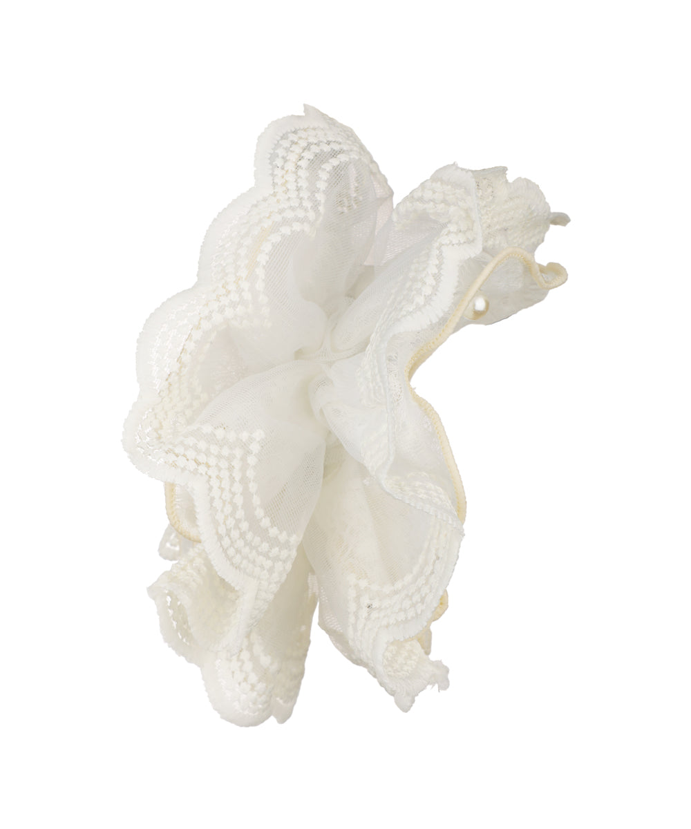 Pearl Lace Hair Scrunchie | STYLIKA