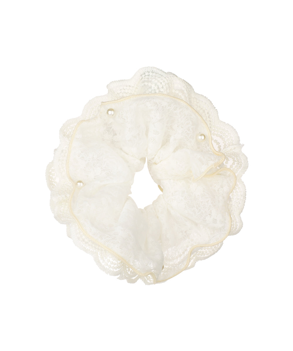 Pearl Lace Hair Scrunchie | STYLIKA