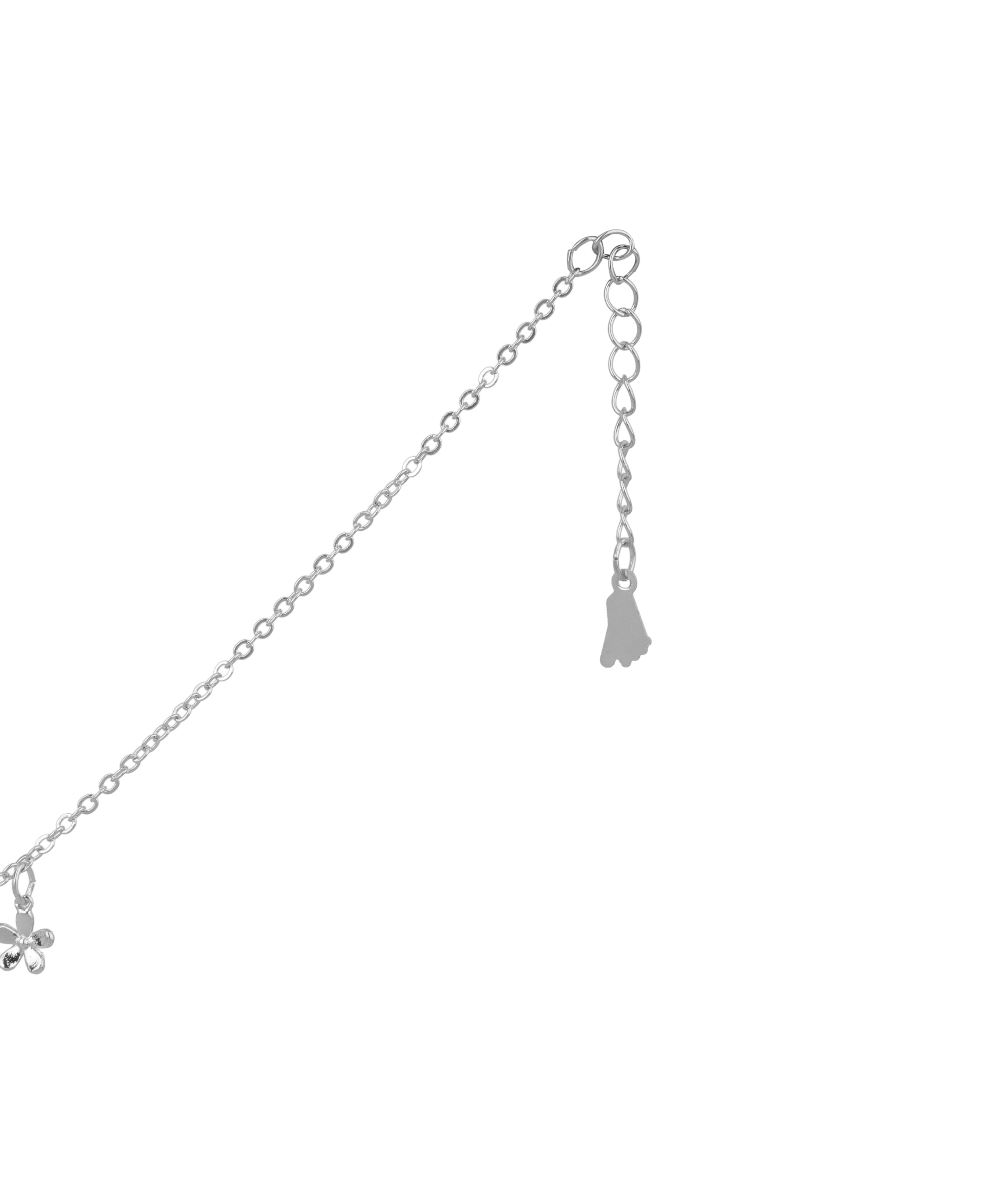 Floral Charm Drop Anklet in Gold-Tone Finish | Stylika