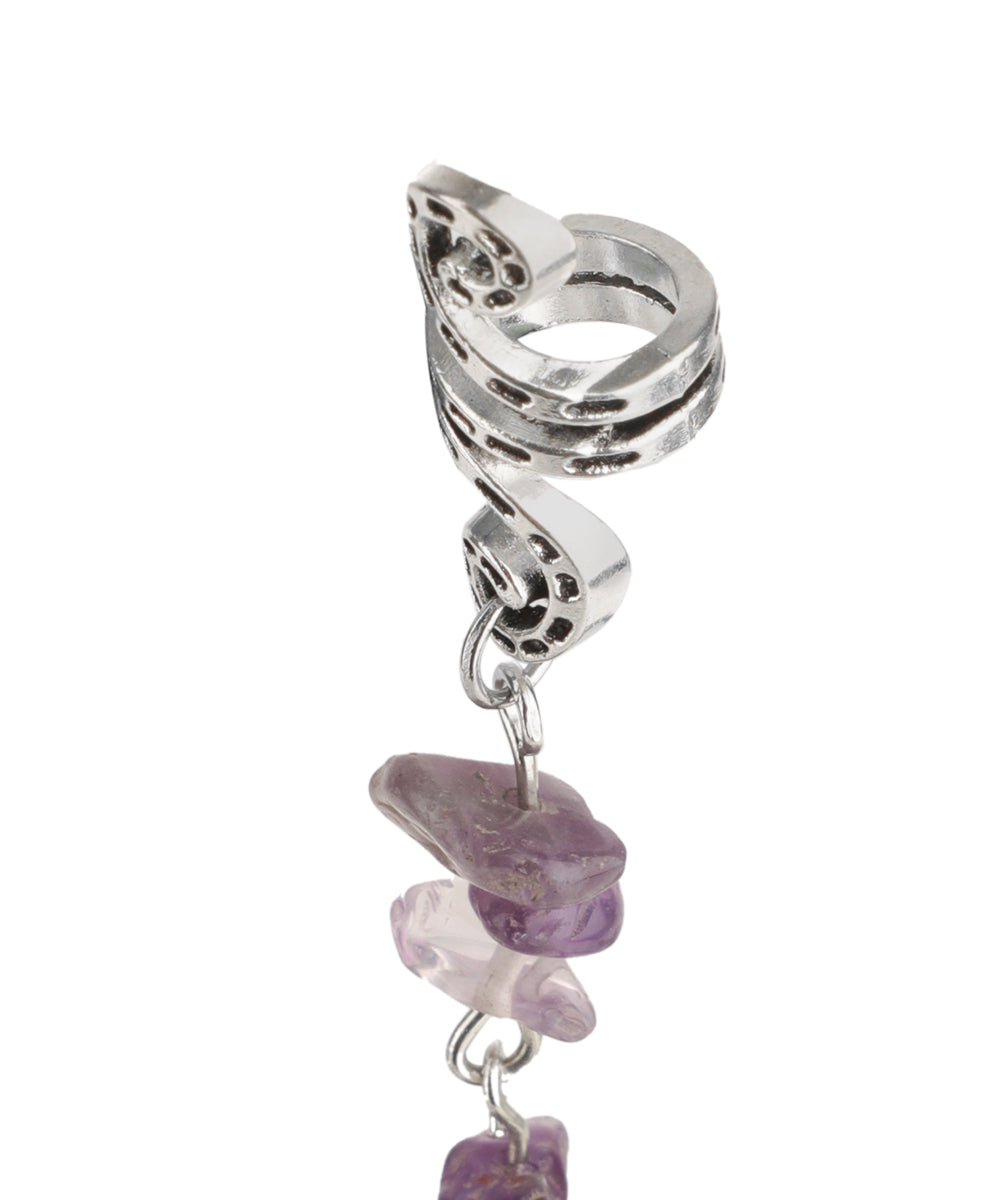 Purple Stone Chip Scroll Hair Braidlet | Stylika