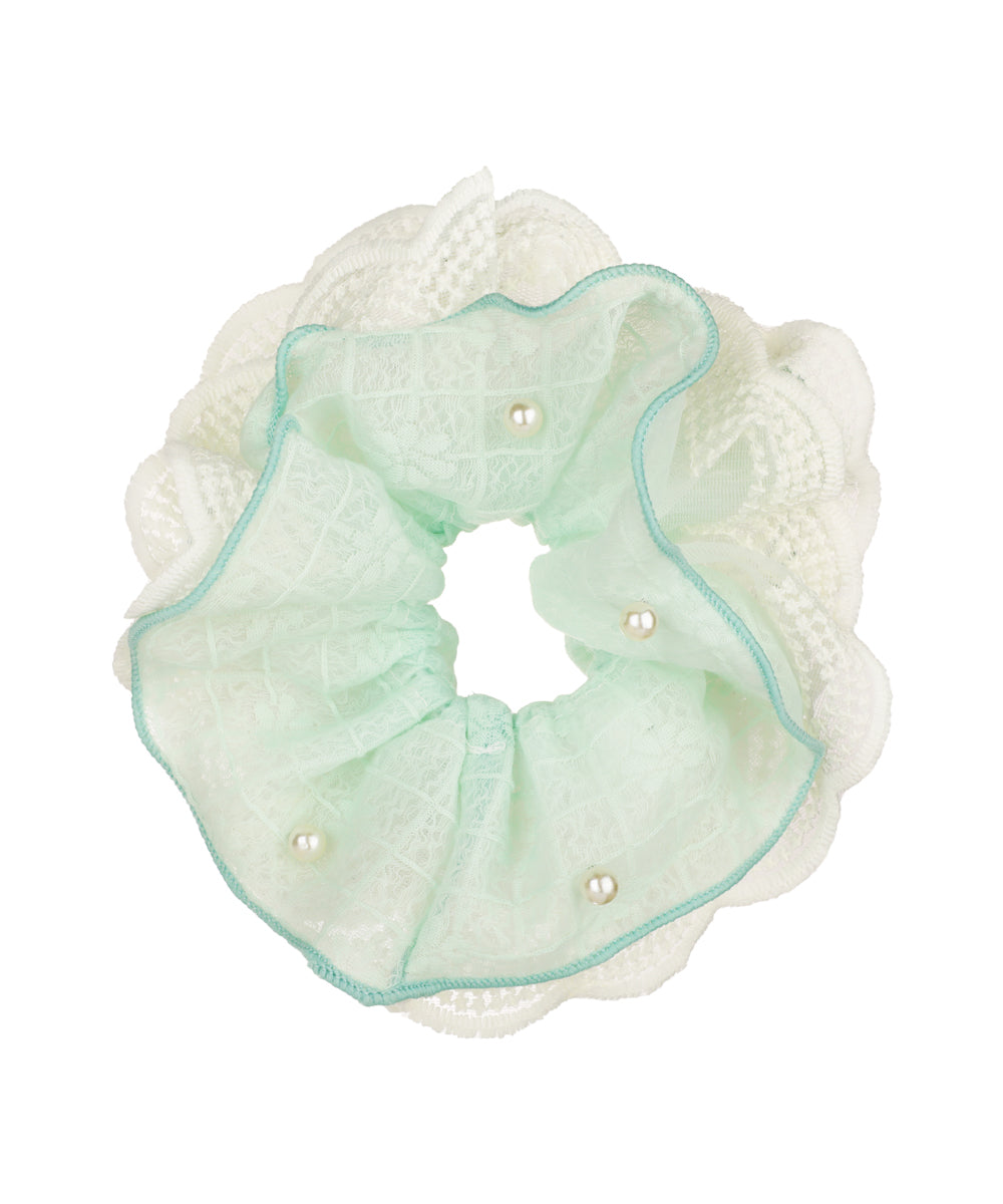 Pearl Lace Hair Scrunchie | STYLIKA