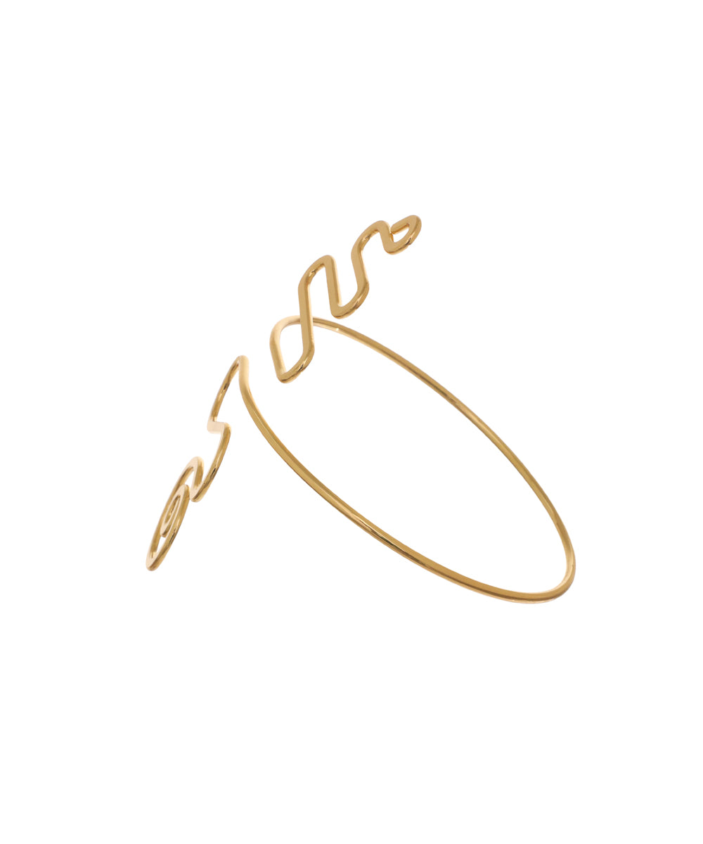Abstract Wavy Sculptural Arm Cuff for Modern Style | Stylika