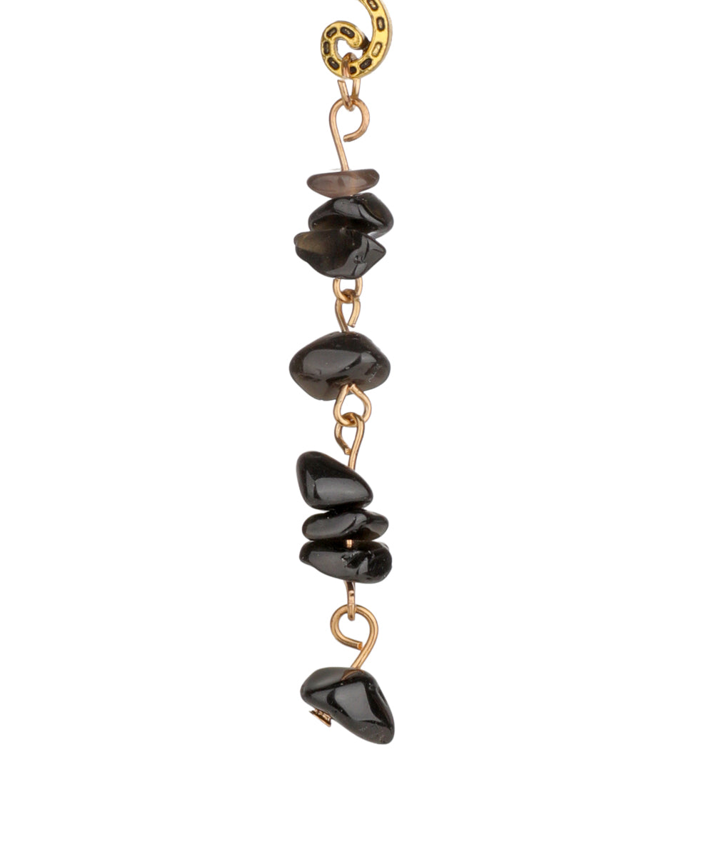 Black Stone Chip Scroll Hair Braidlet | Stylika