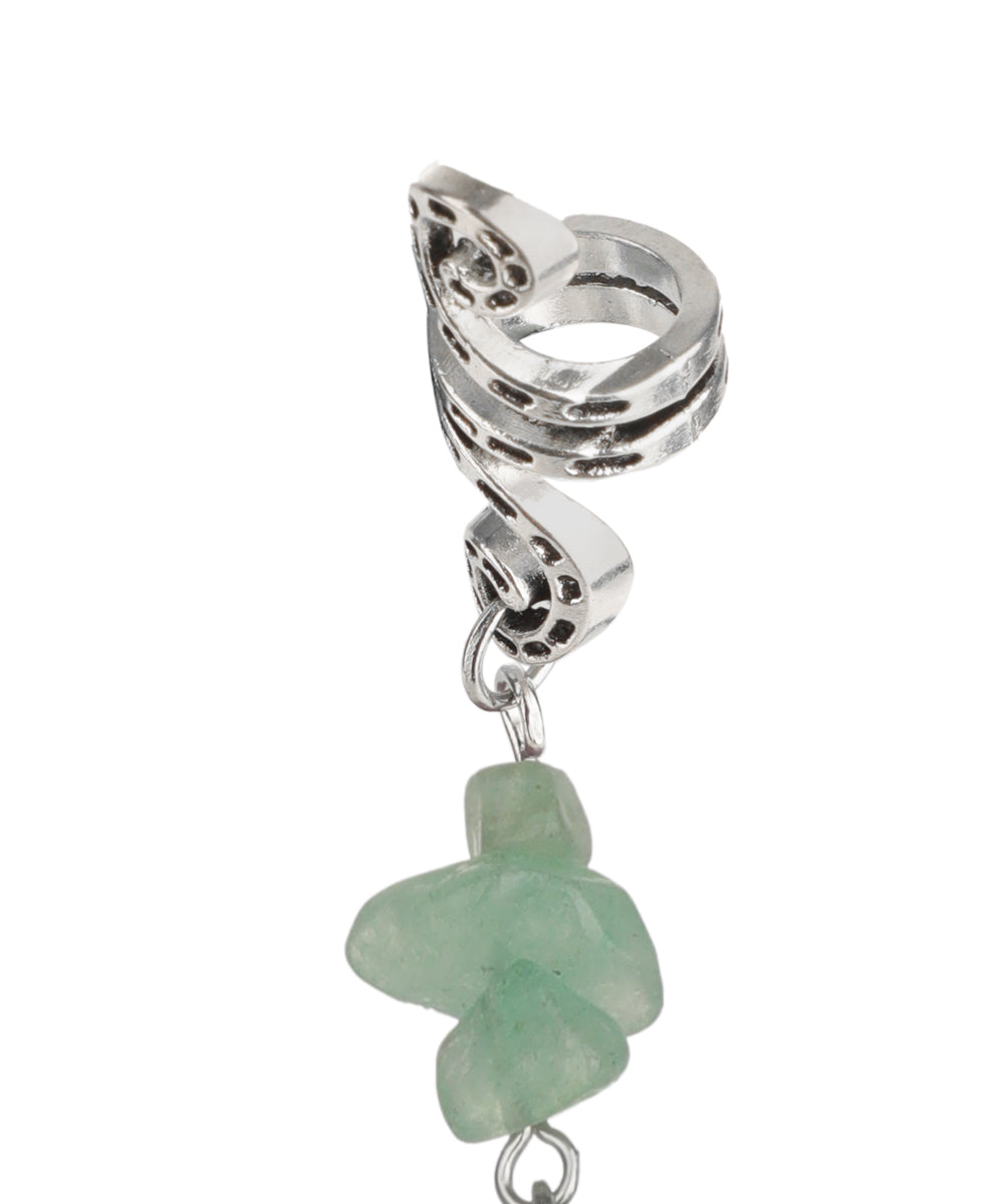 Mint Stone Chip Scroll Hair Braidlet | Stylika