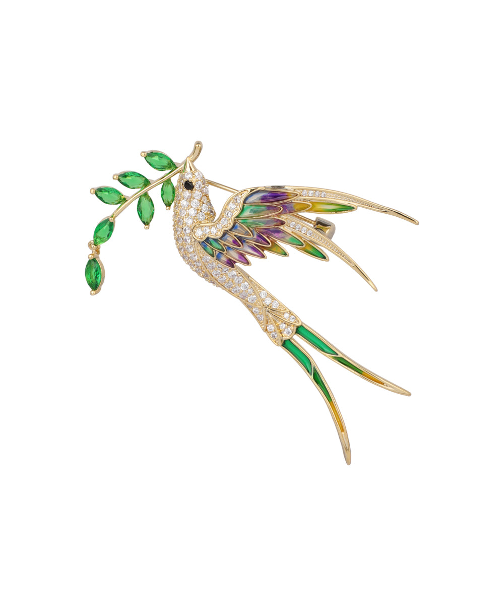 Swallow With Twig Brooch | Stylika