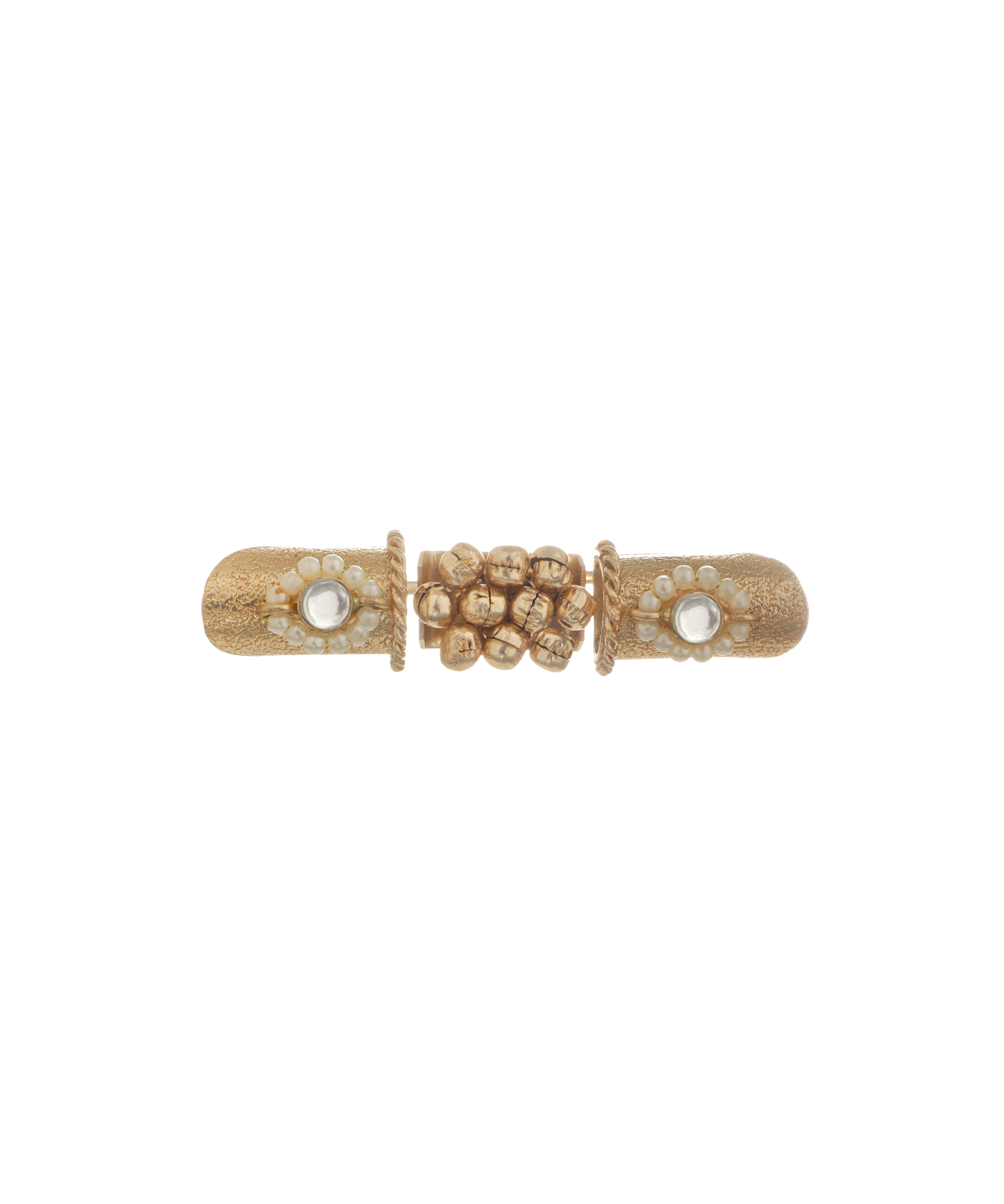 Floral Bead Statement Ethnic Double Finger Ring | Stylika