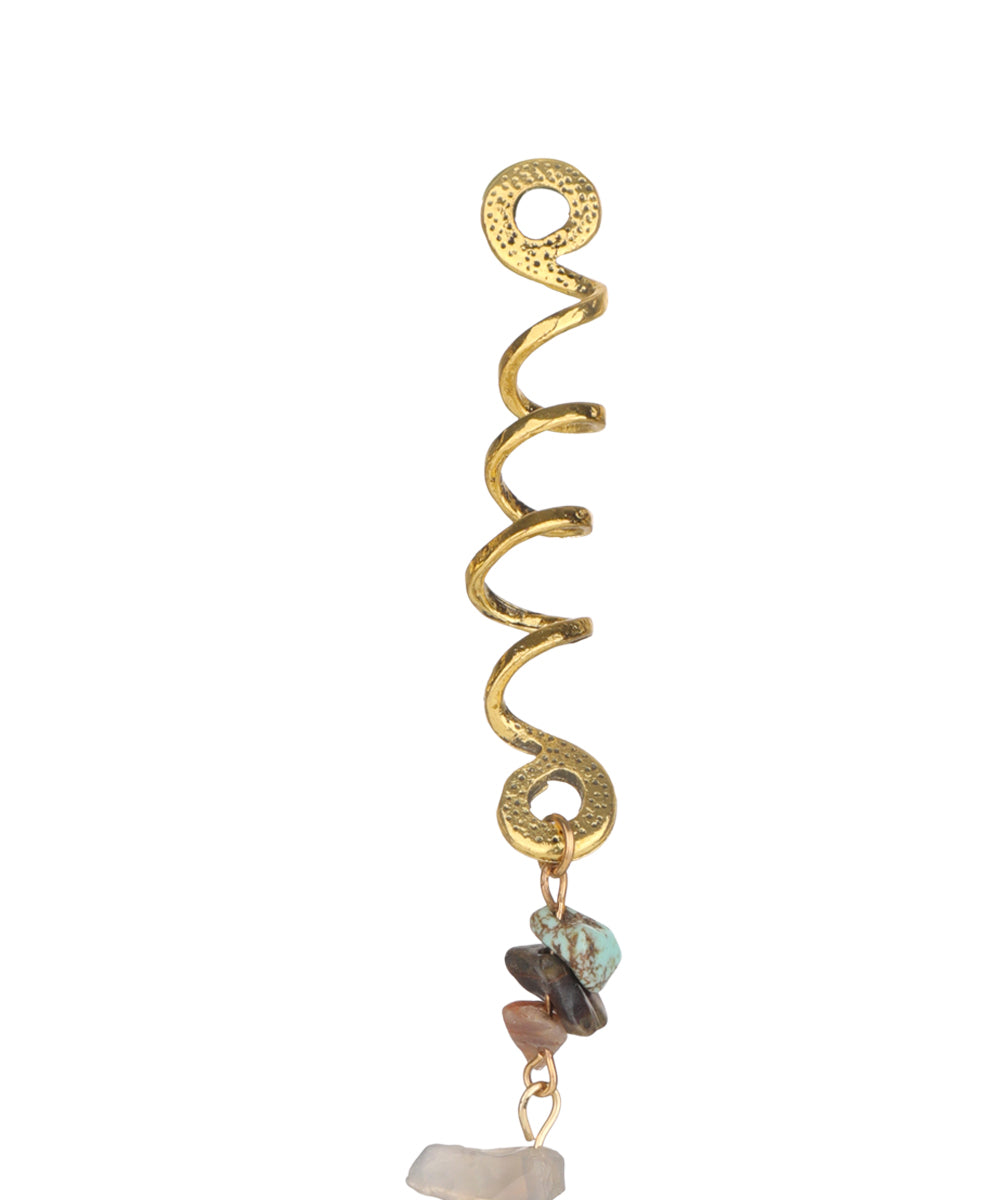 Long Spiral Multi Stone Chip Hair Braidlet | Stylika