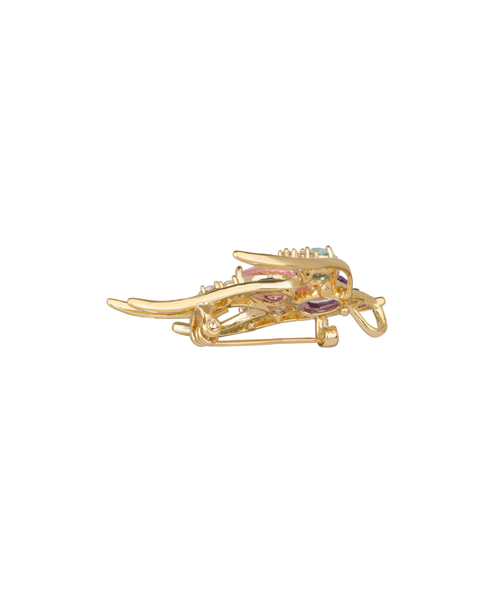 Flying Swallow Brooch With Studded Stones | Stylika