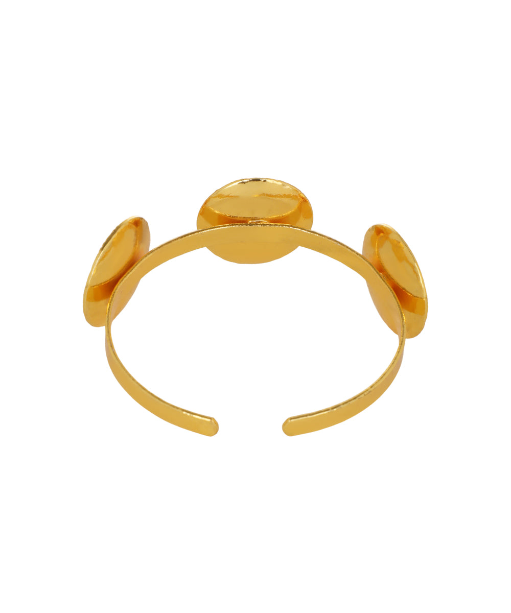 Hammered Disc Open Cuff Bangle Bracelet | Stylika