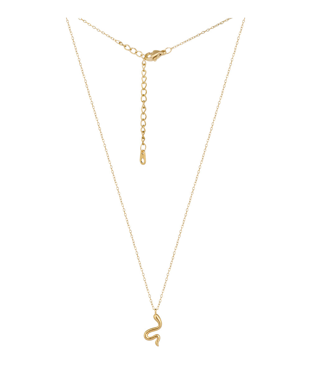 Snake Motif Minimalist Chain Necklace | Stylika