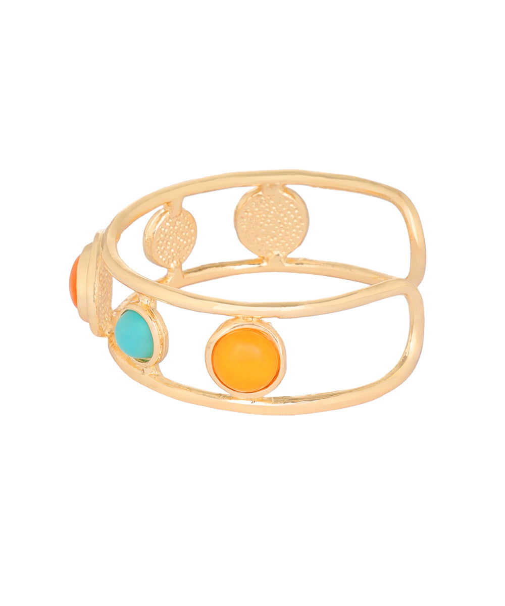 Oval Stone Openwork Cuff Bracelet | Stylika